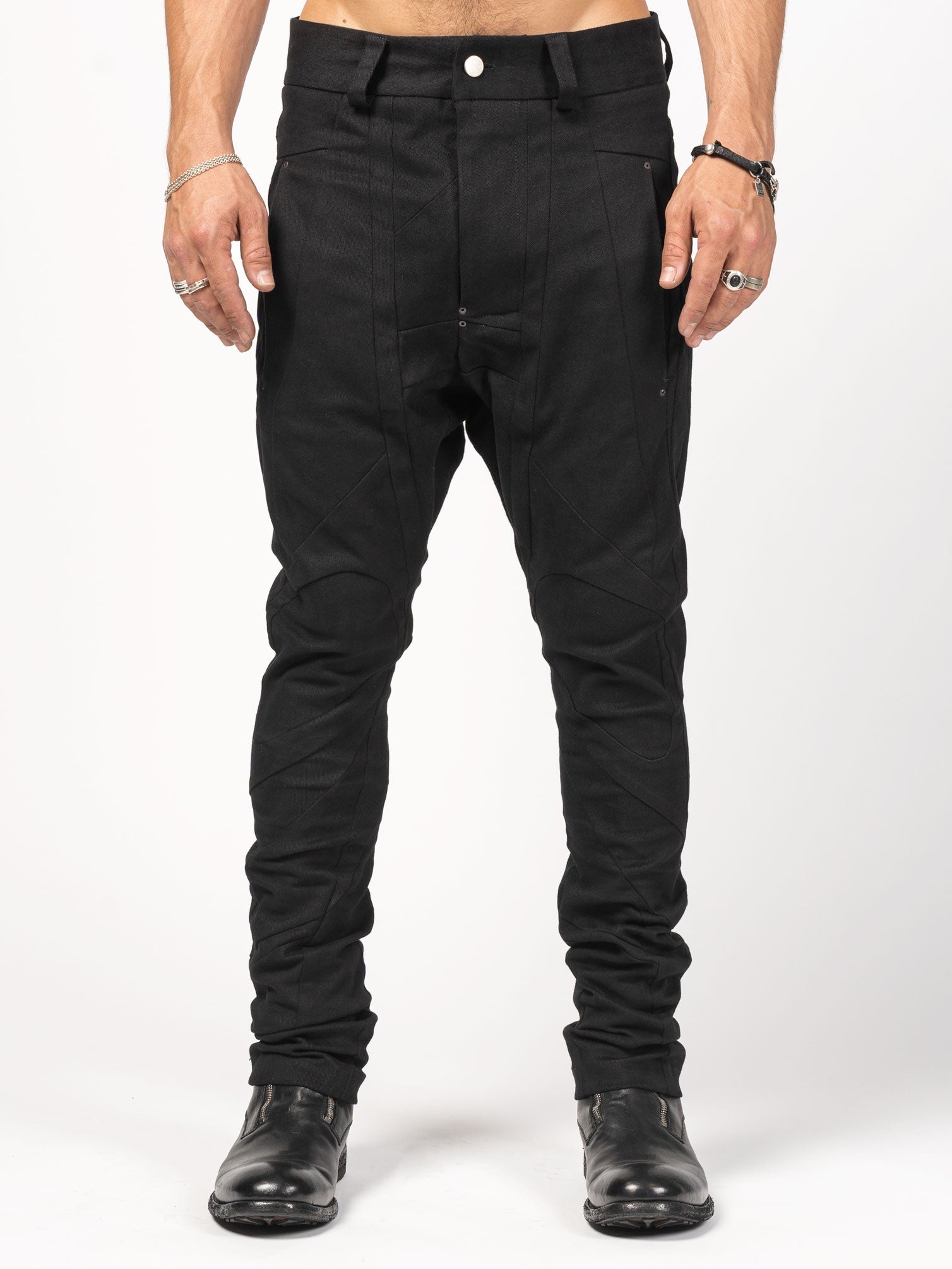Structured Black Denim Pants - INN7