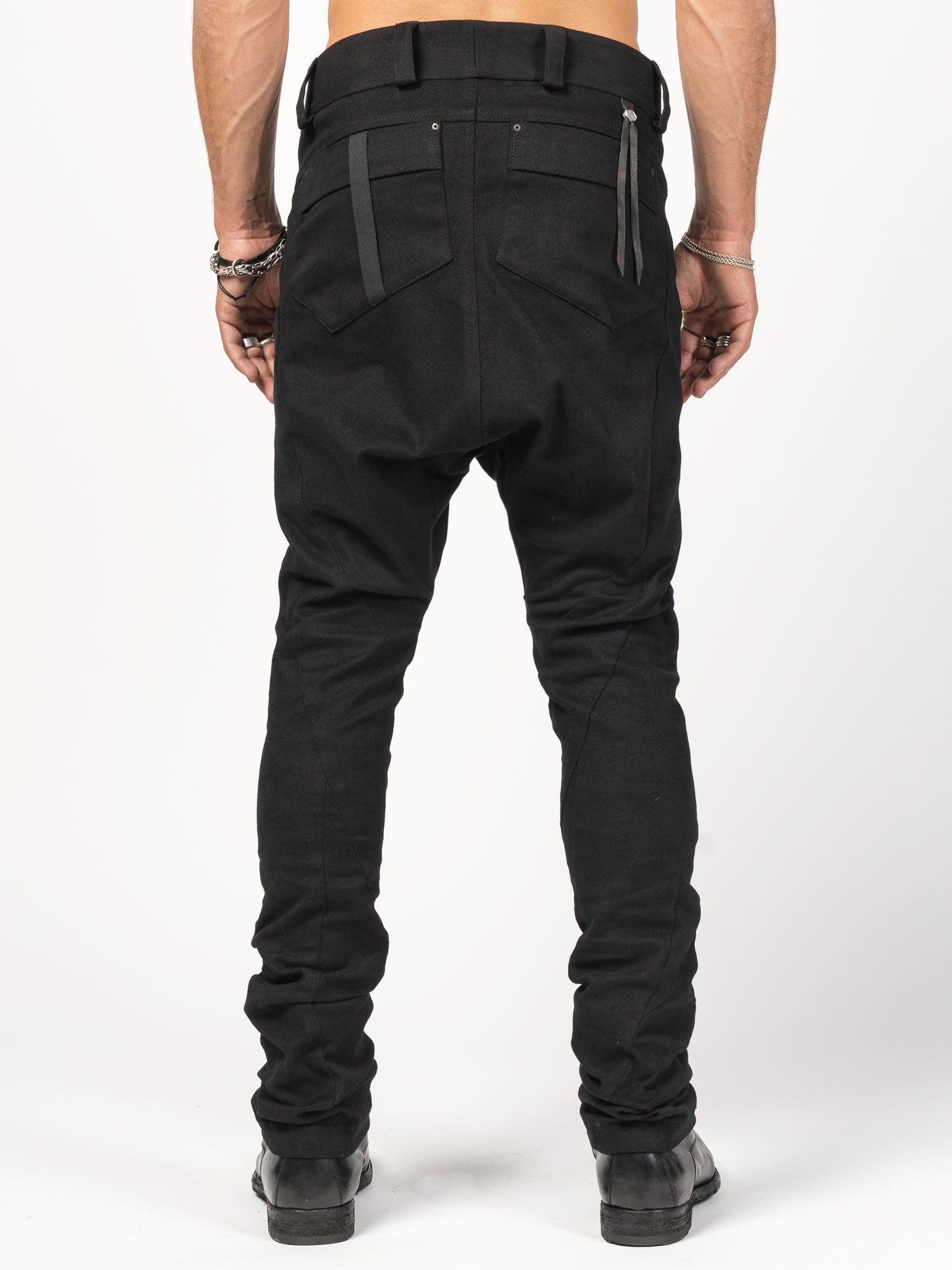 Structured Black Denim Pants - INN7