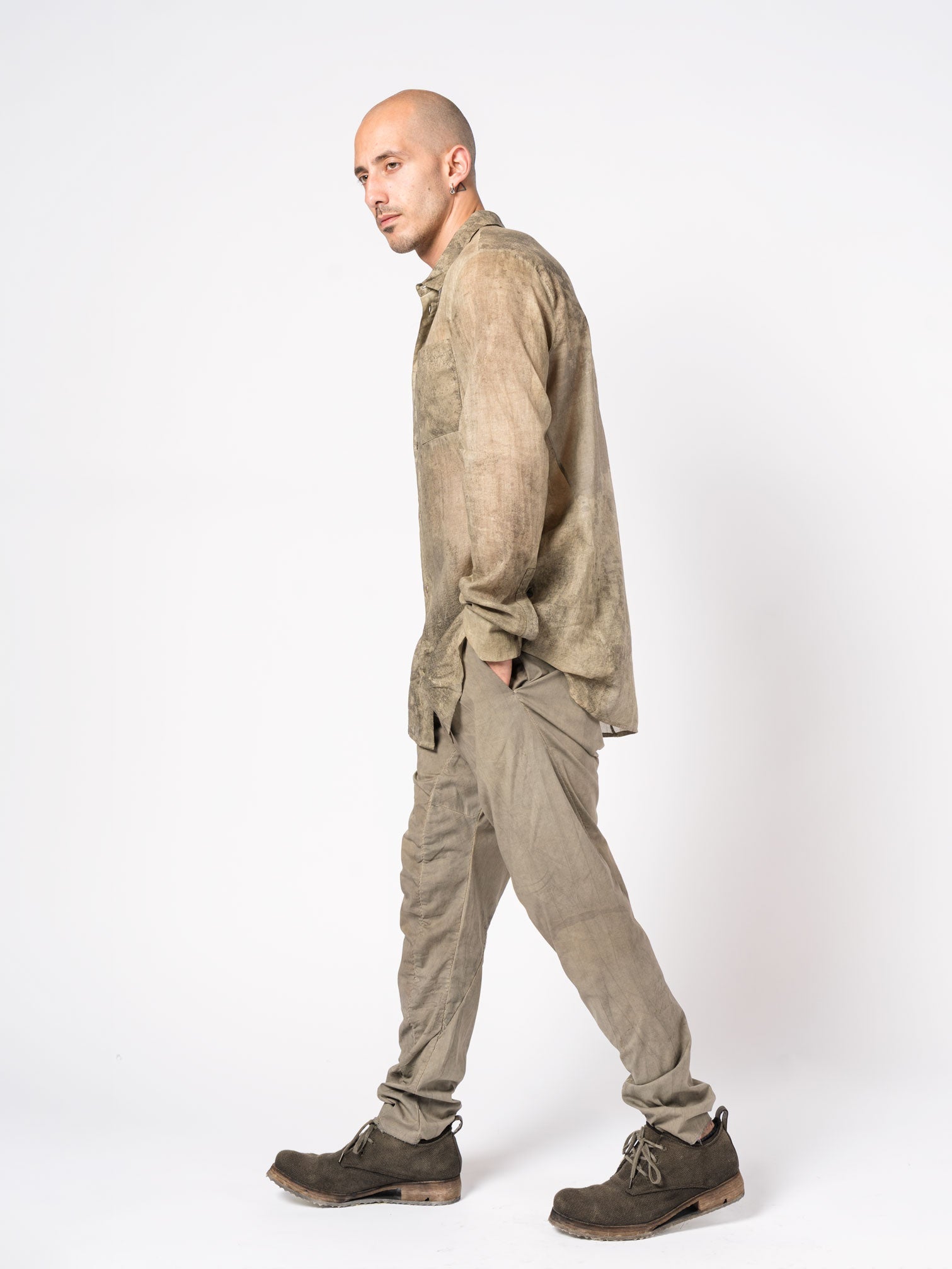 Overdyed Pleated Stretch Trousers - INN7
