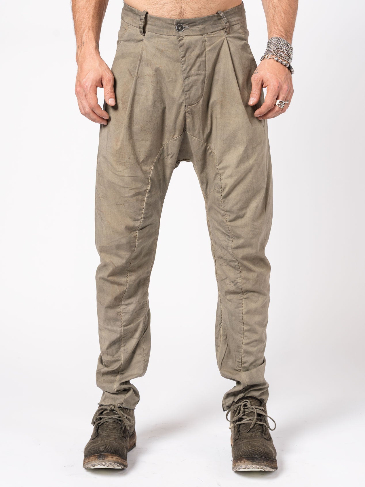 Overdyed Pleated Stretch Trousers - INN7
