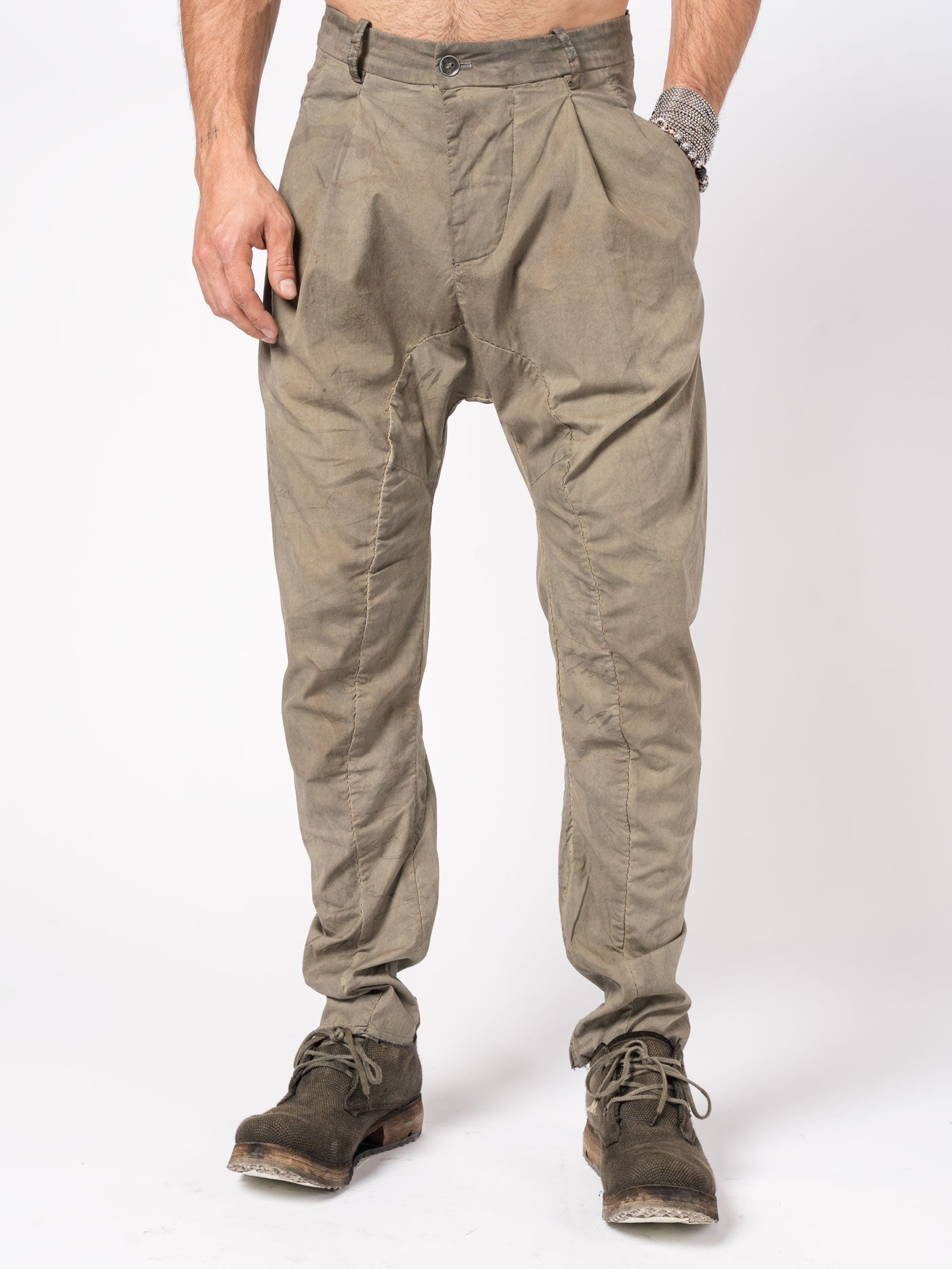 Overdyed Pleated Stretch Trousers - INN7