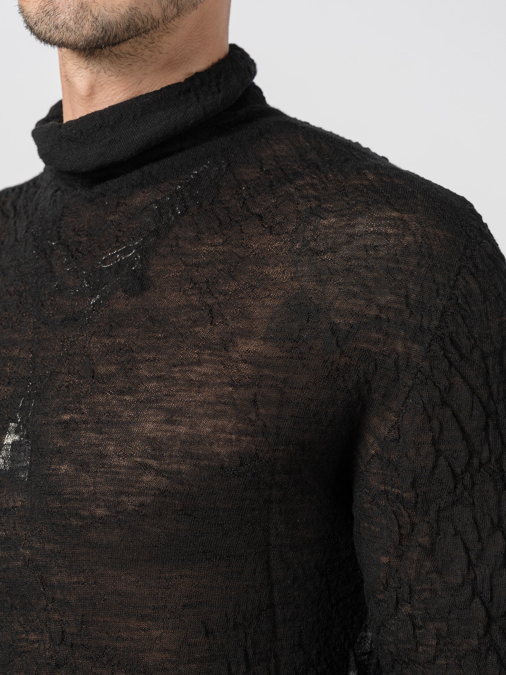 Thin Wool High Neck Knit