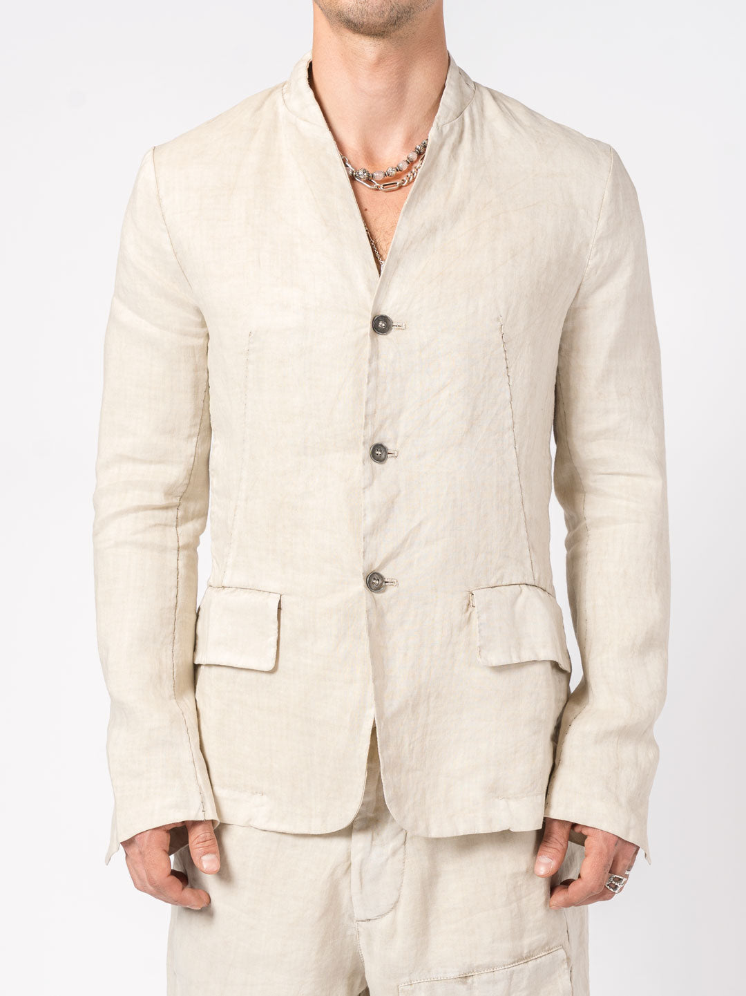 Collarless Structured Jacket - INN7