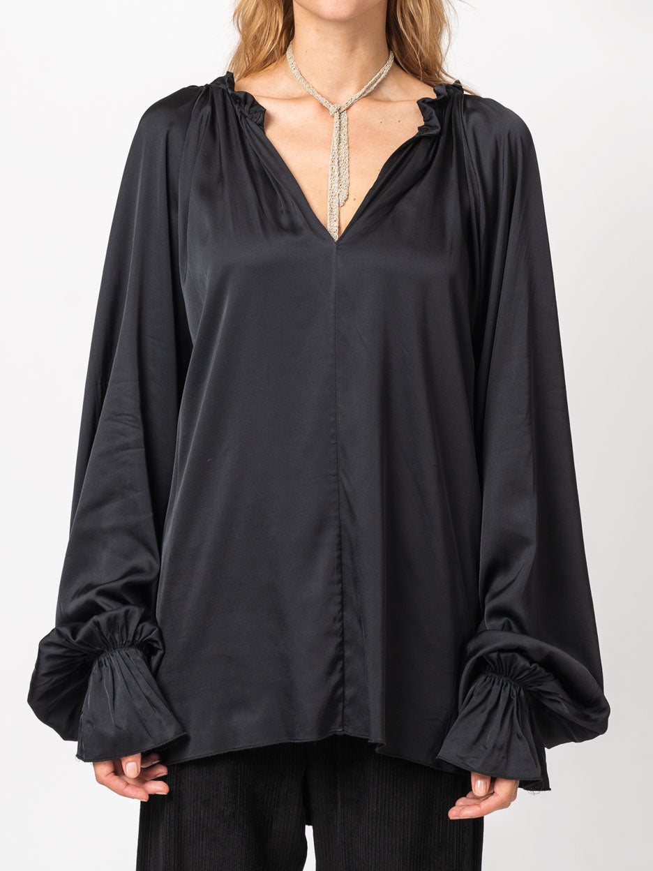 Ruffled V-Neck Blouse - INN7