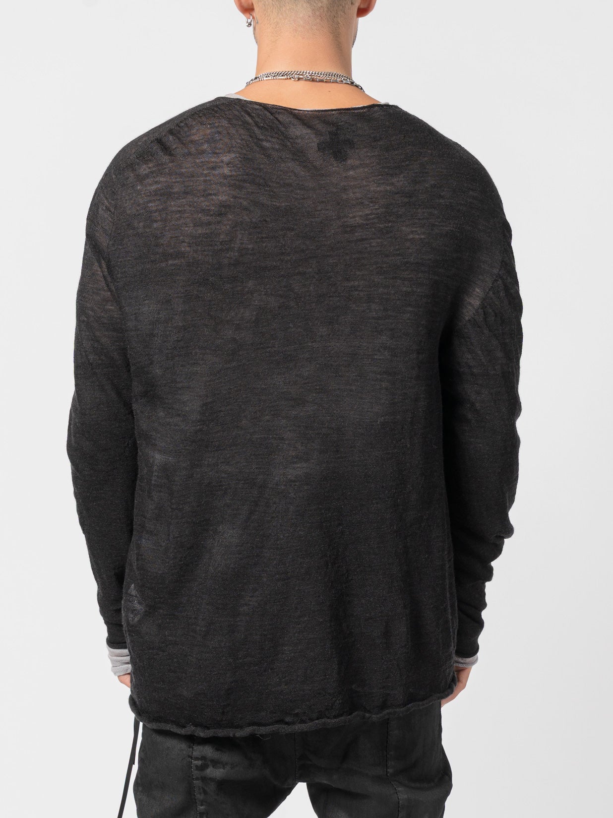 Lightweight Twist-Wool Long Sleeve Top