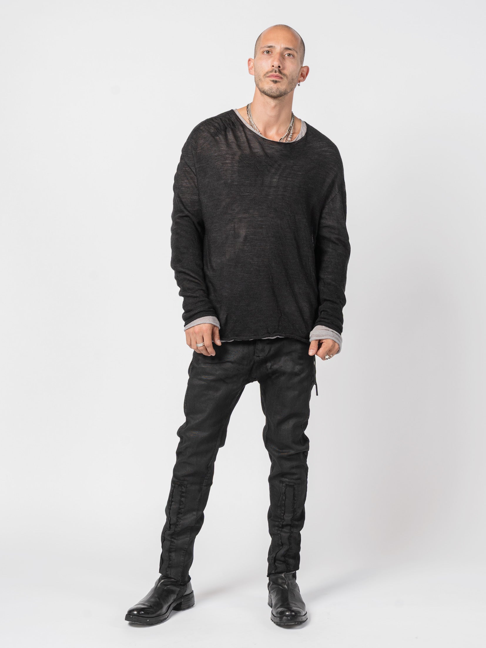 Lightweight Twist-Wool Long Sleeve Top