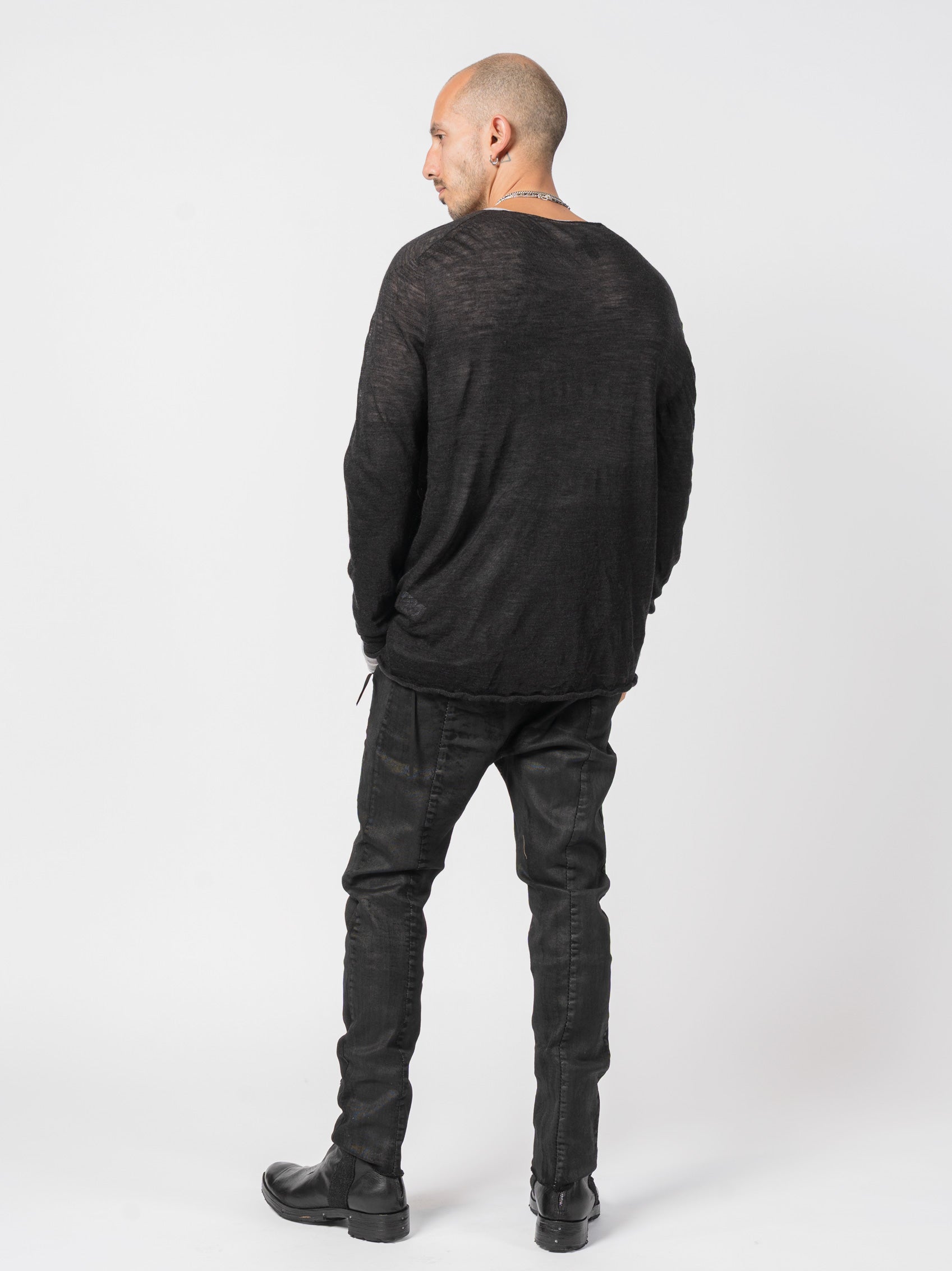 Lightweight Twist-Wool Long Sleeve Top