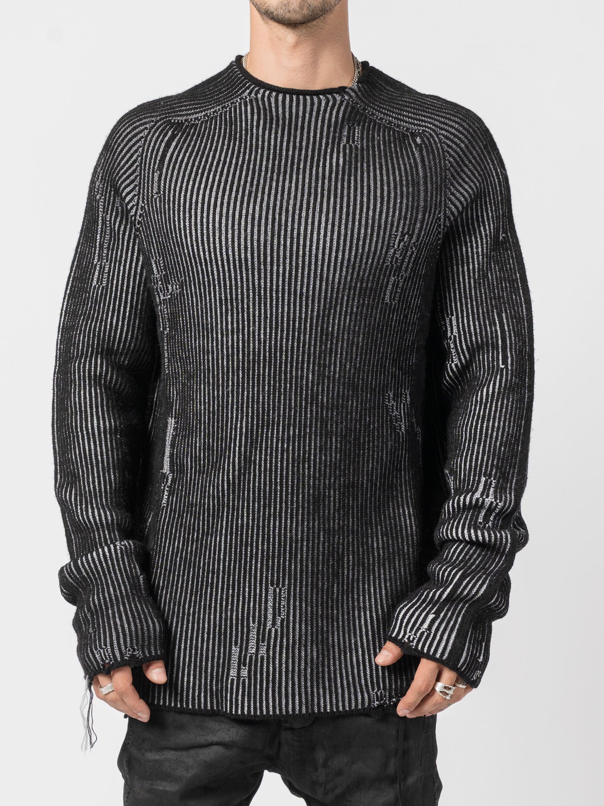 Heavy Wool Two-Tone Textured Knit