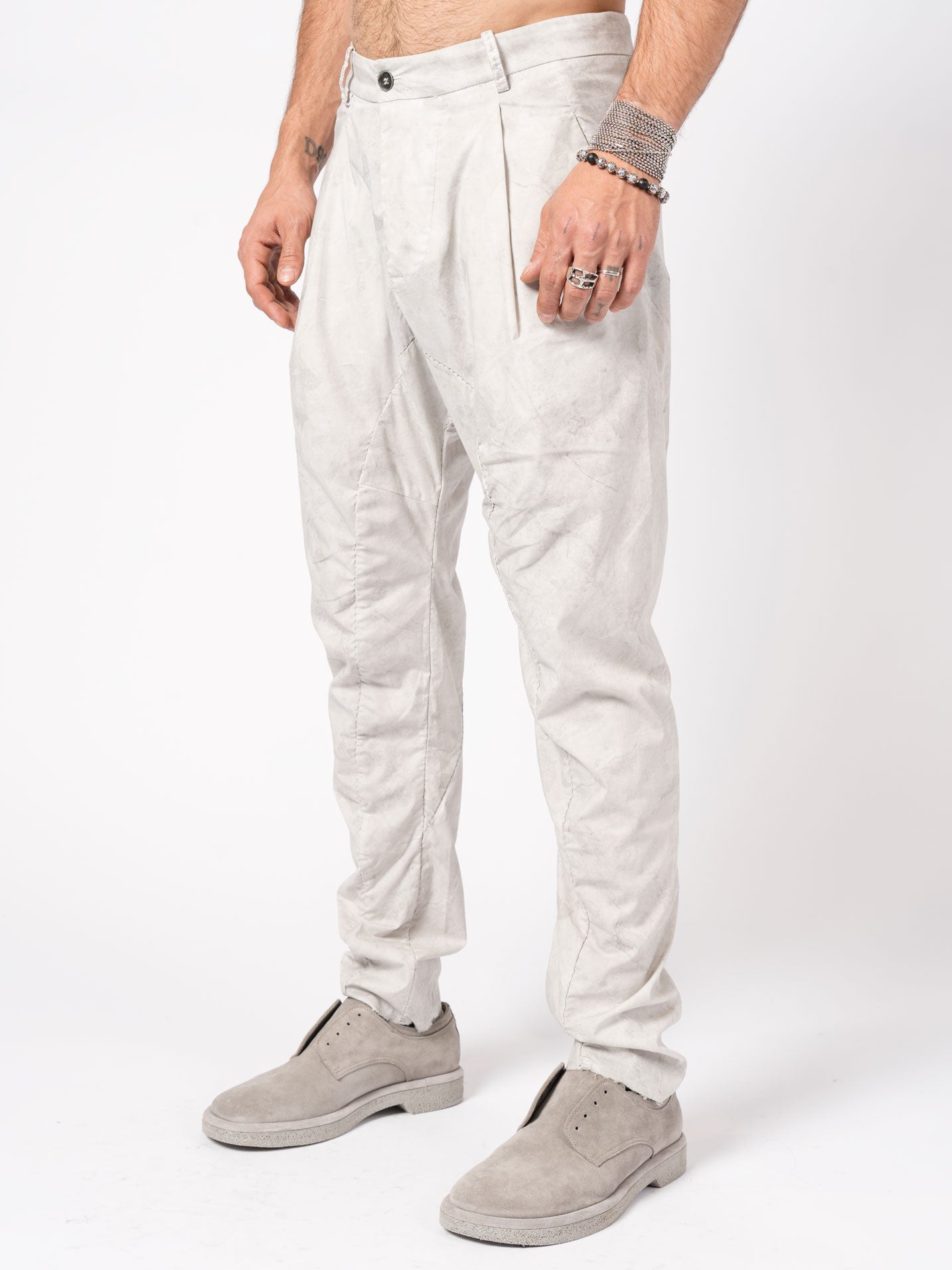 Overdyed Pleated Stretch Trousers - INN7