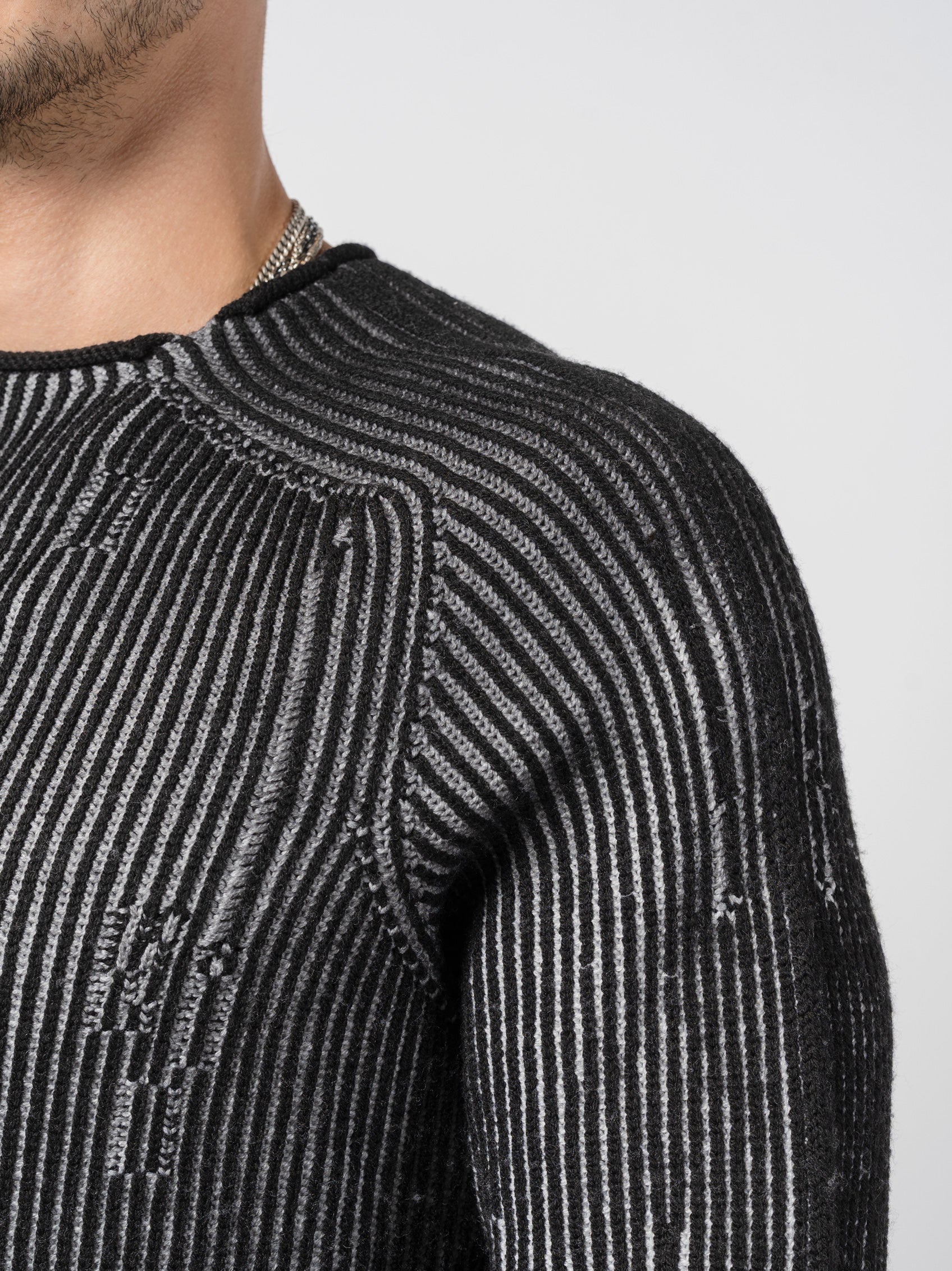 Heavy Wool Two-Tone Textured Knit