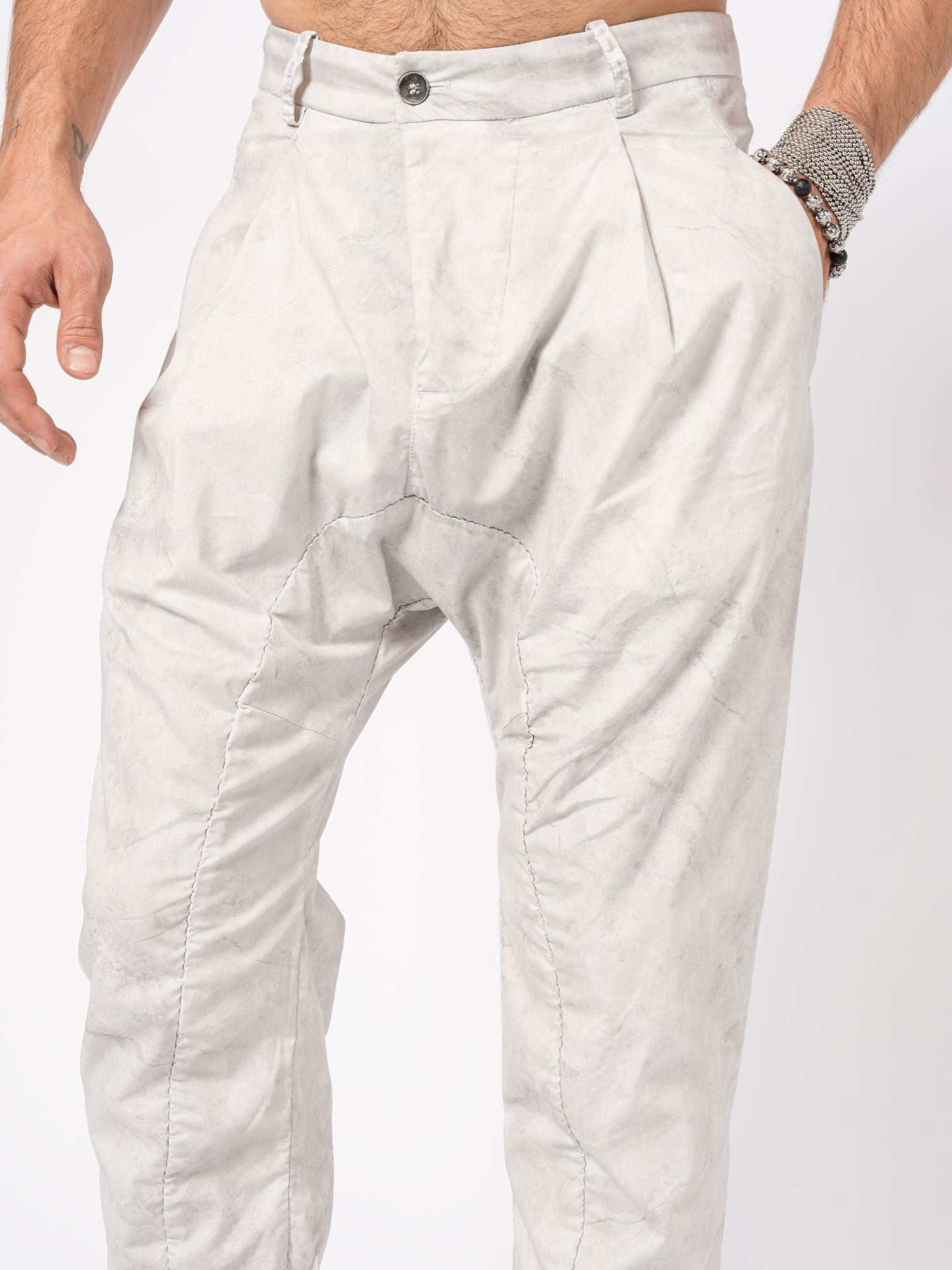 Overdyed Pleated Stretch Trousers - INN7