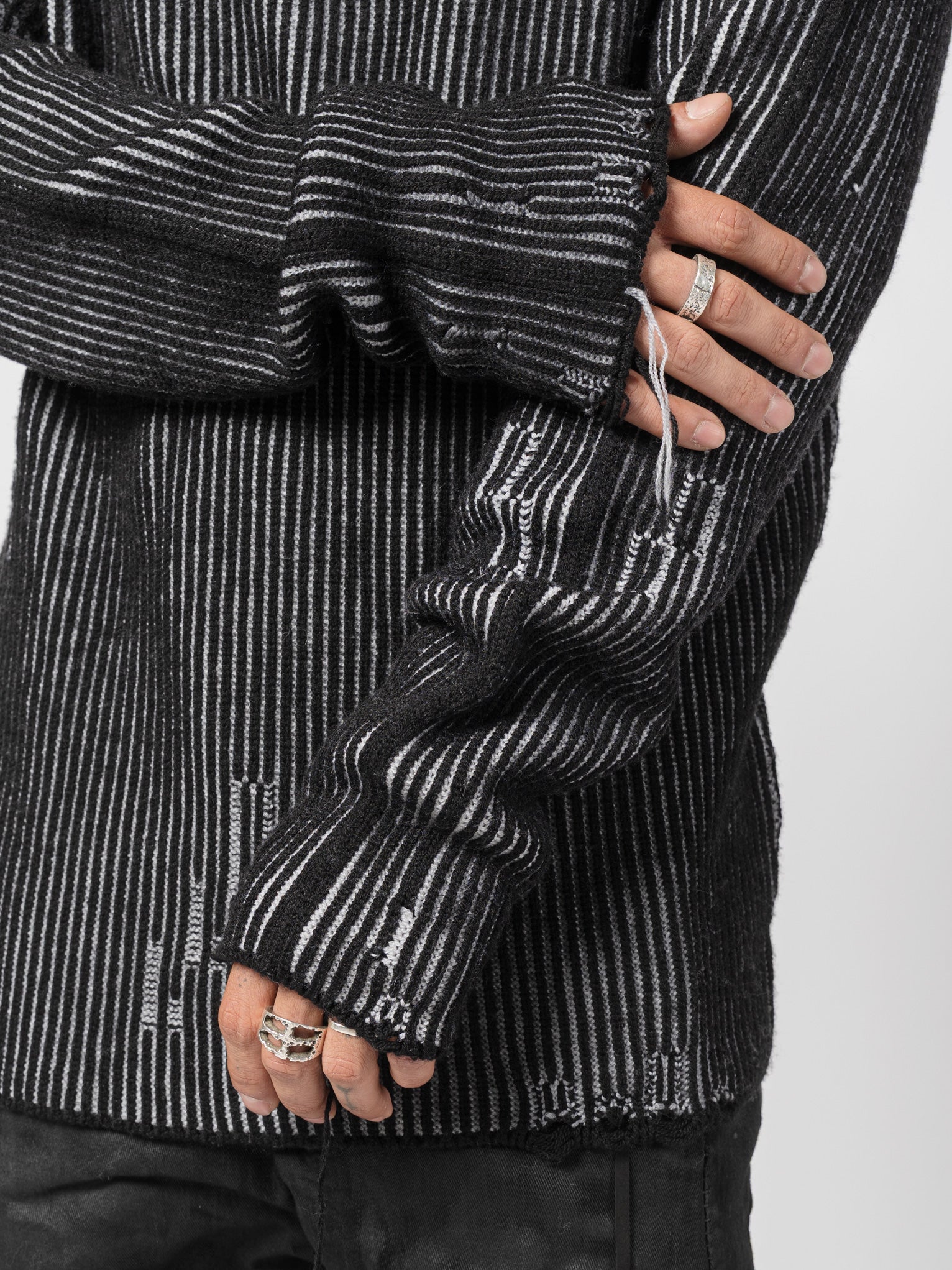 Heavy Wool Two-Tone Textured Knit