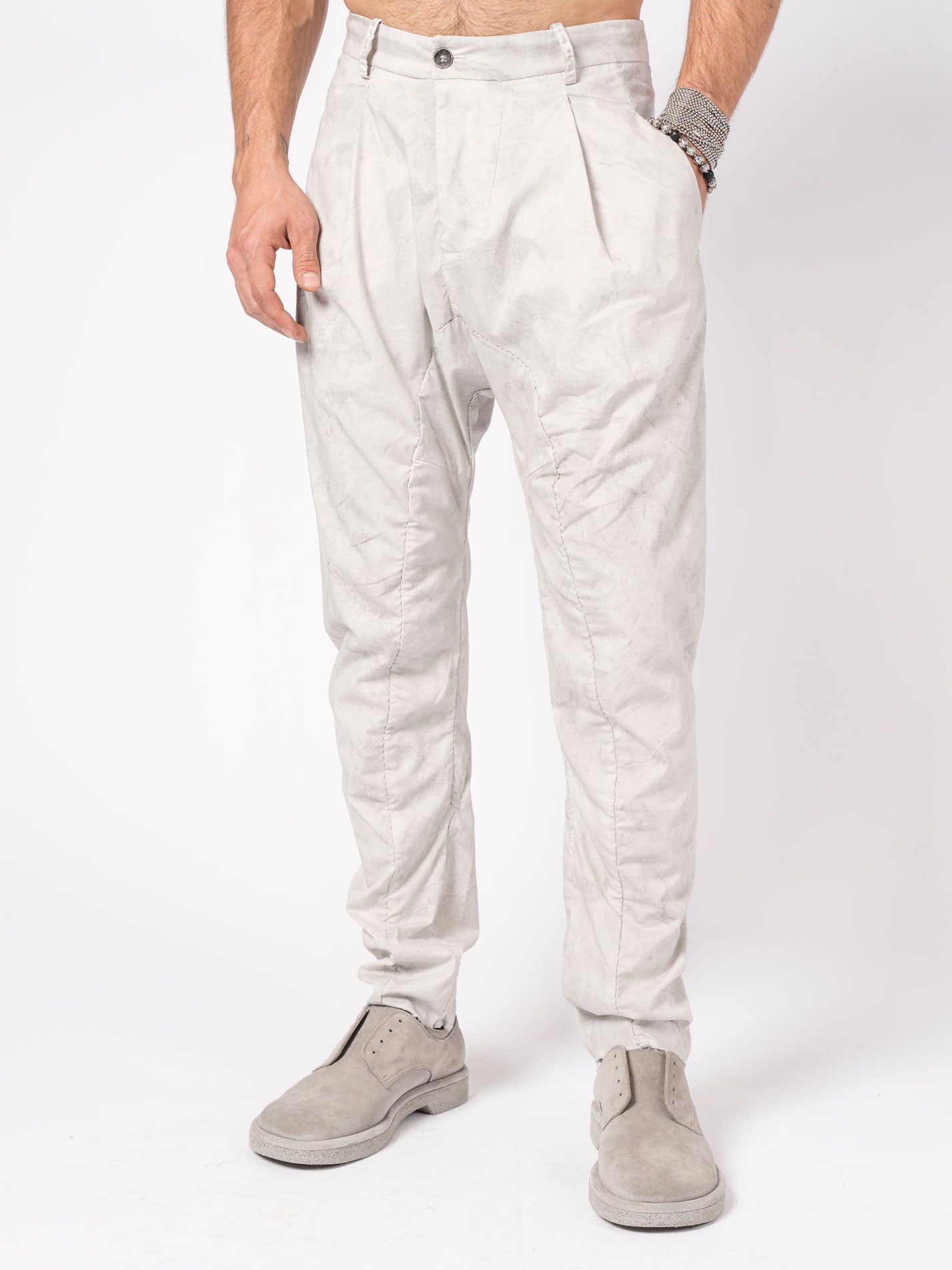 Overdyed Pleated Stretch Trousers - INN7