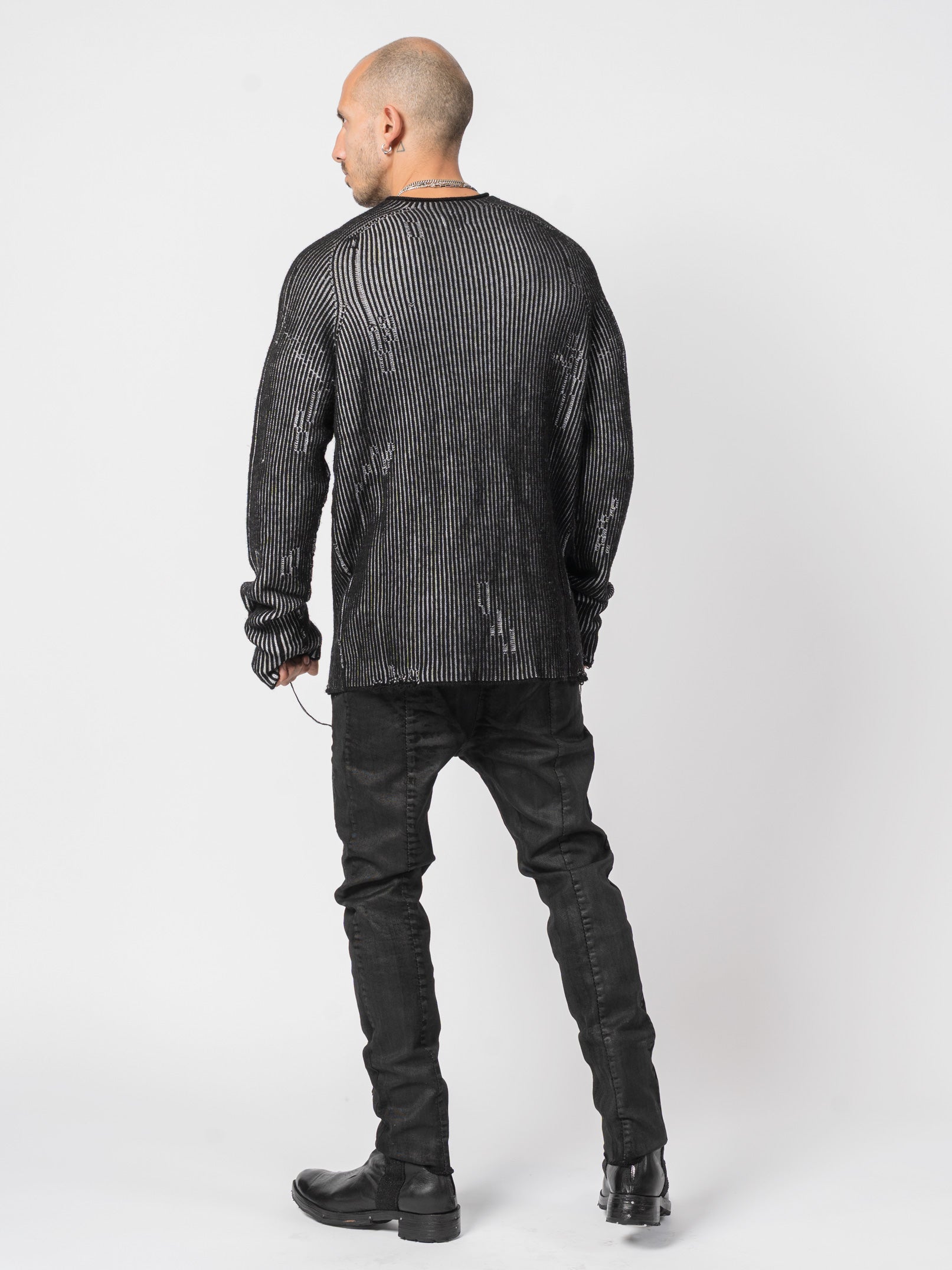 Heavy Wool Two-Tone Textured Knit