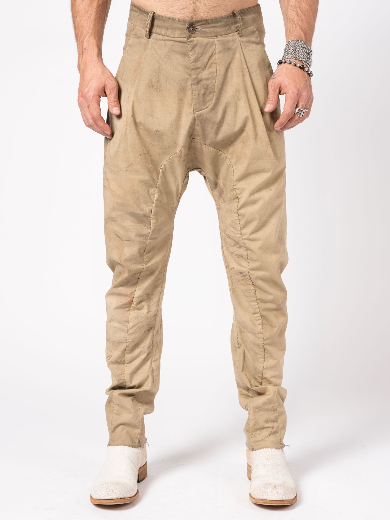 Overdyed Pleated Stretch Trousers - INN7