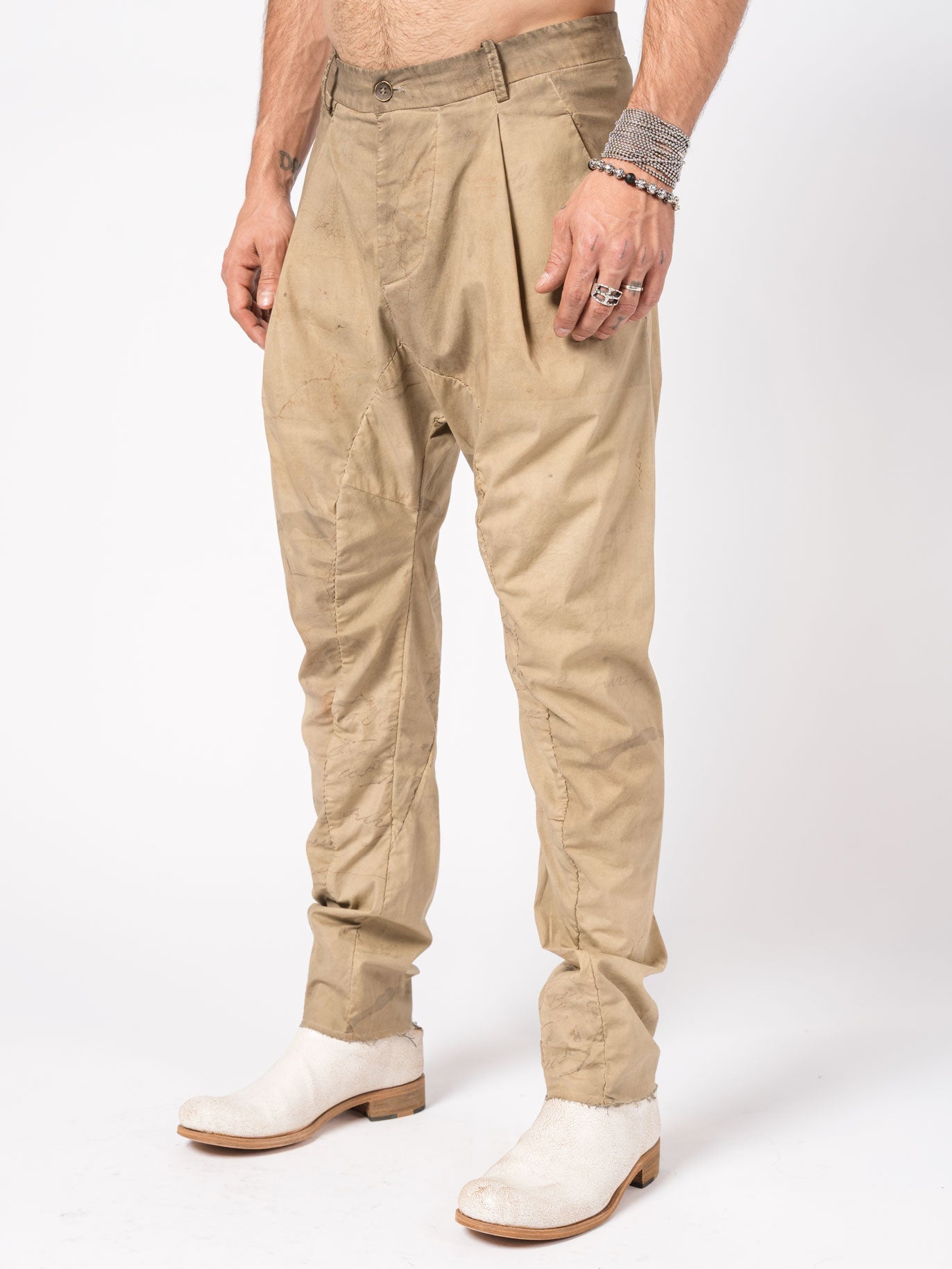 Overdyed Pleated Stretch Trousers - INN7