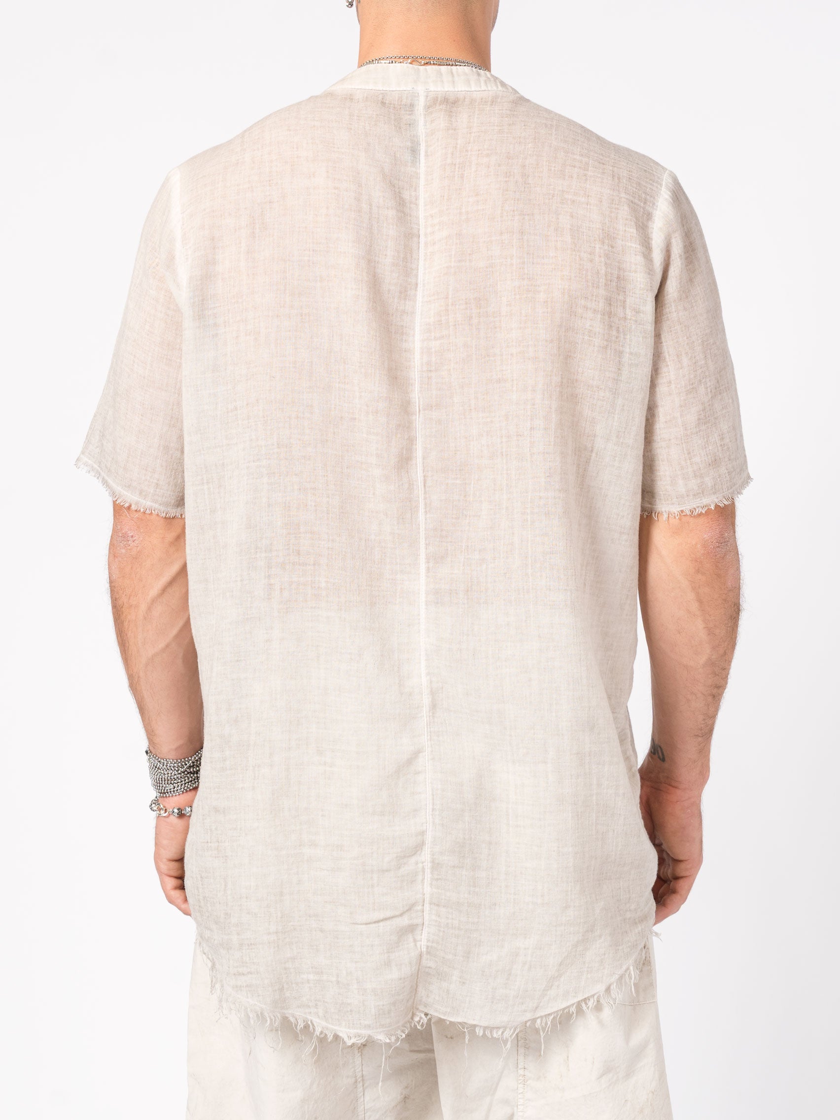 Sheer Cotton Short-Sleeve Shirt - INN7