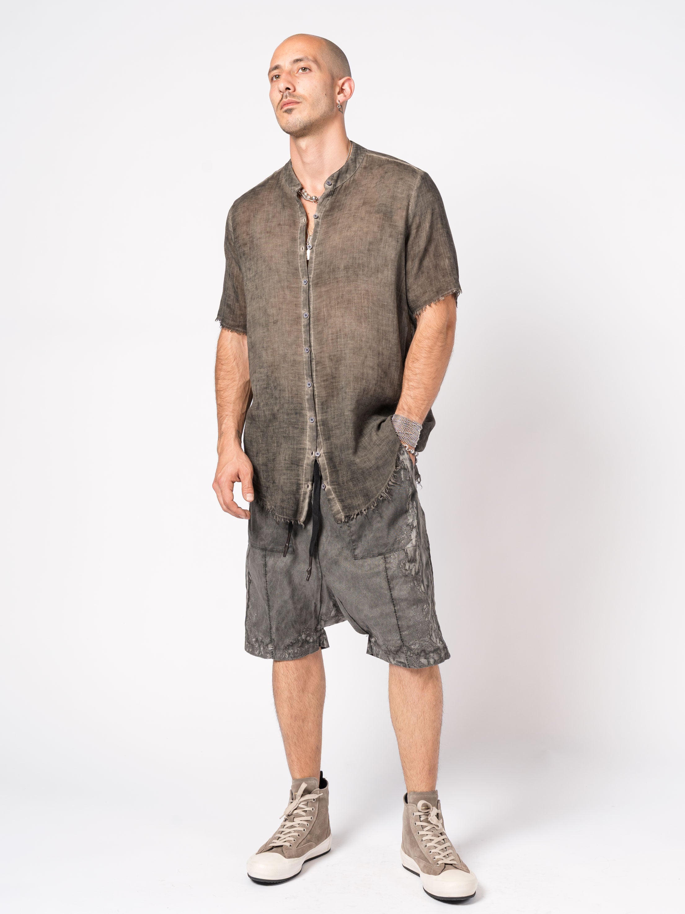 Sheer Cotton Short-Sleeve Shirt - INN7