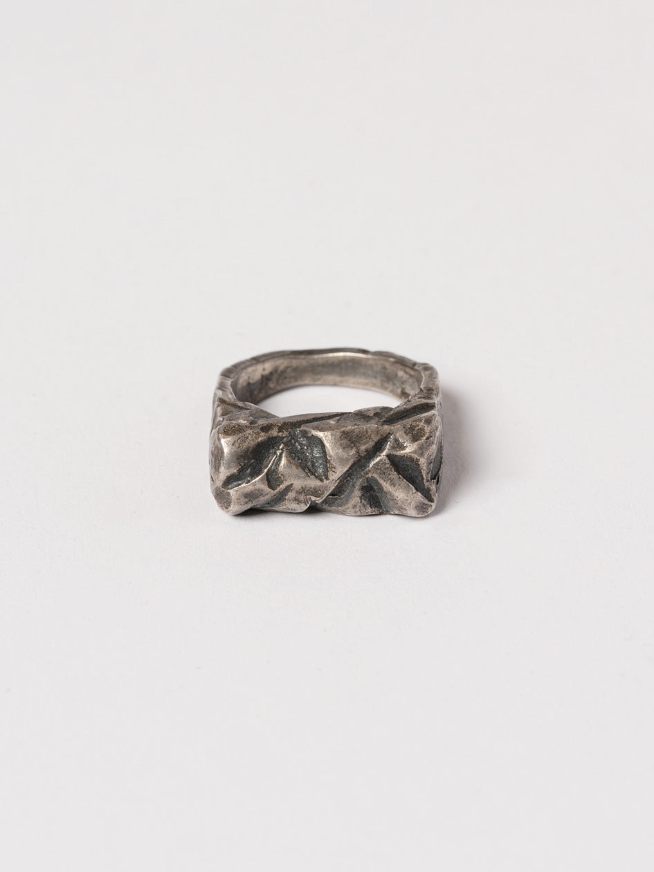 Angular Sculpted Silver Ring