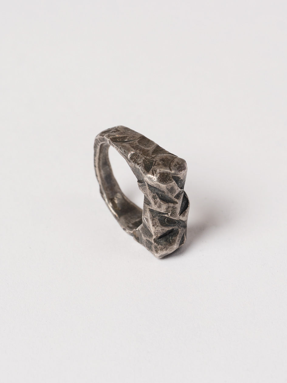 Angular Sculpted Silver Ring