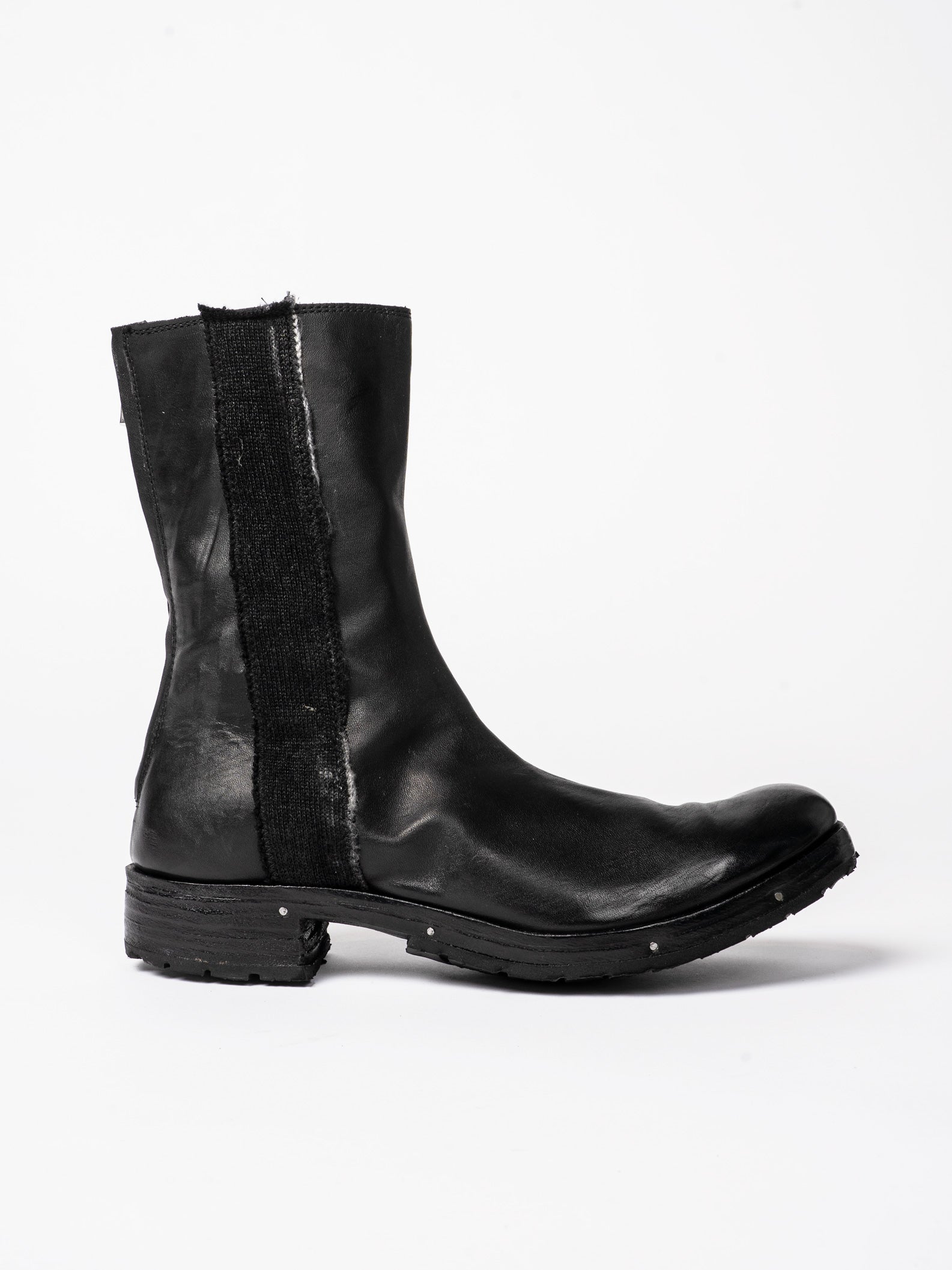 Leather and Wool High Boots