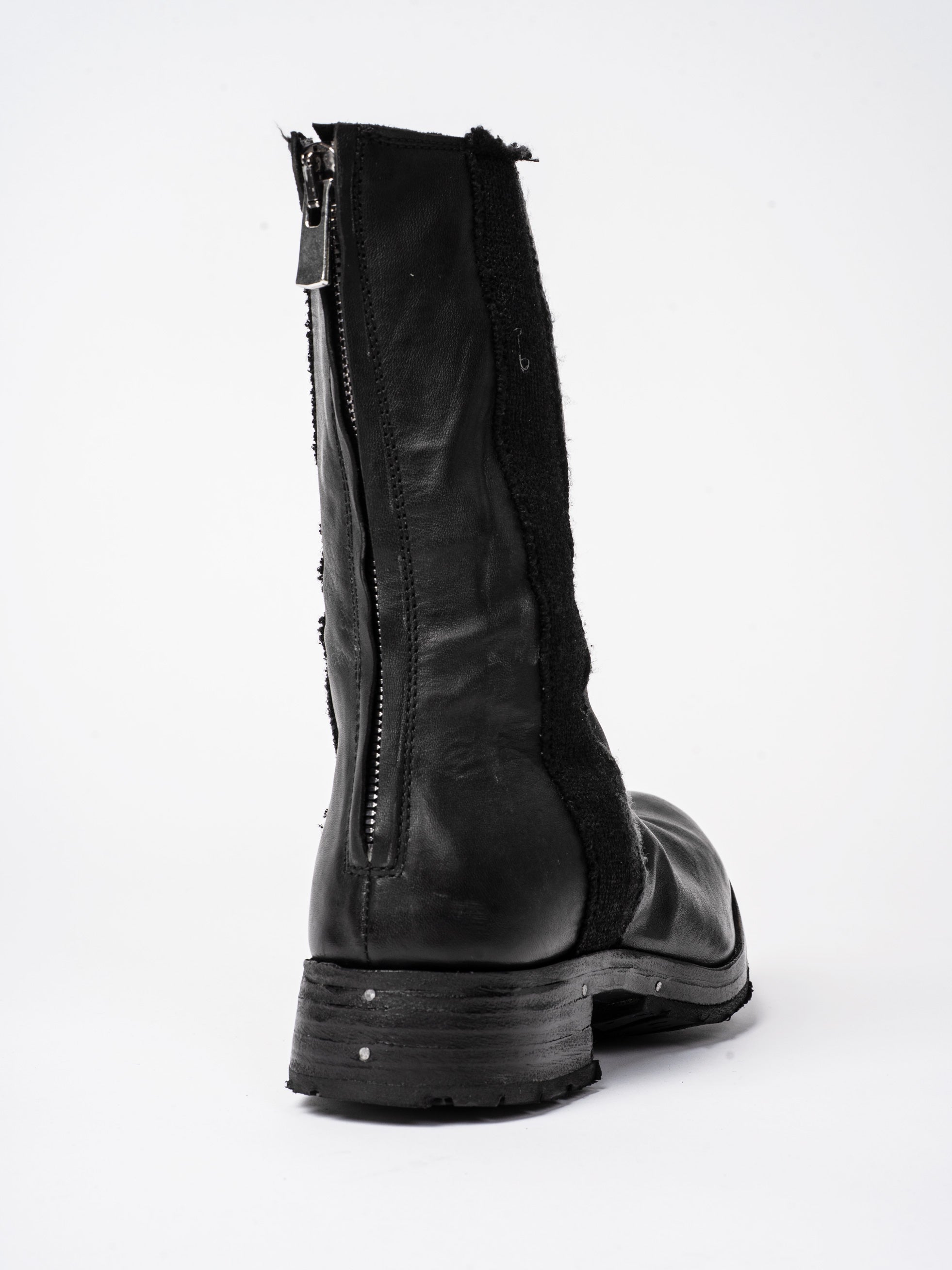 Leather and Wool High Boots