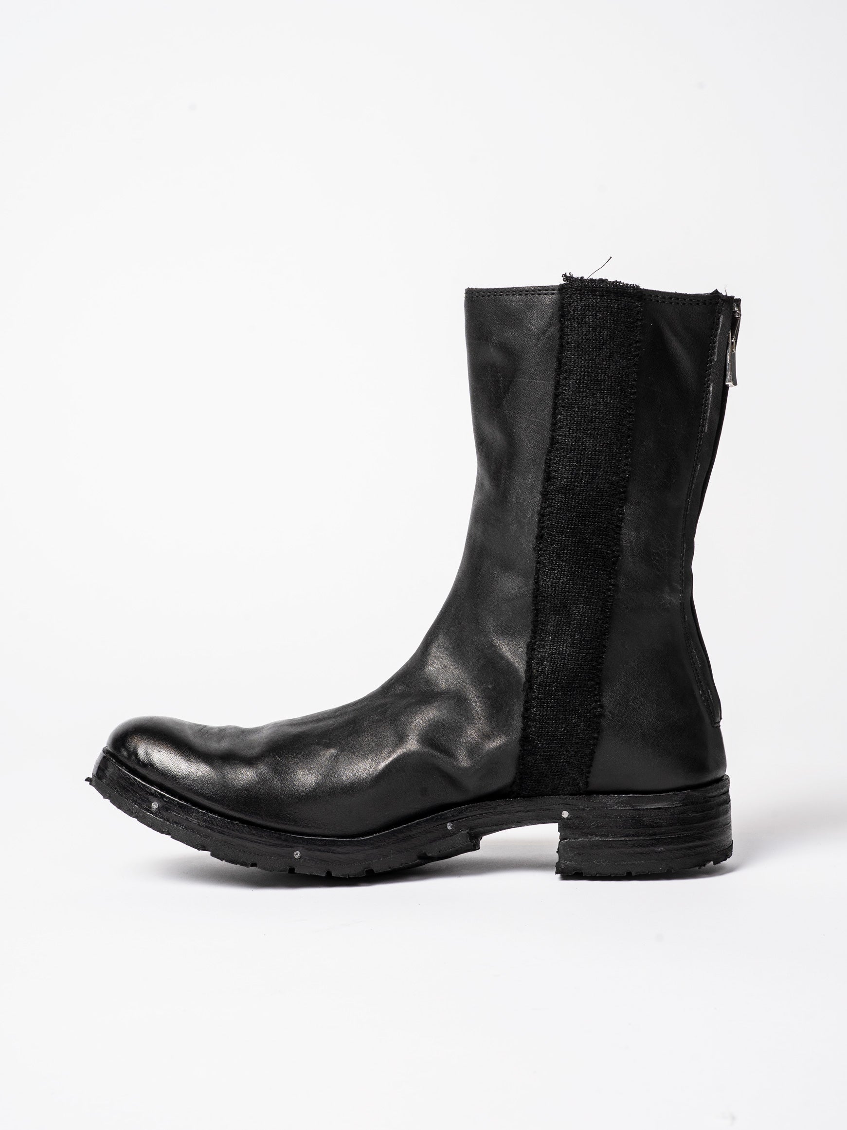 Leather and Wool High Boots