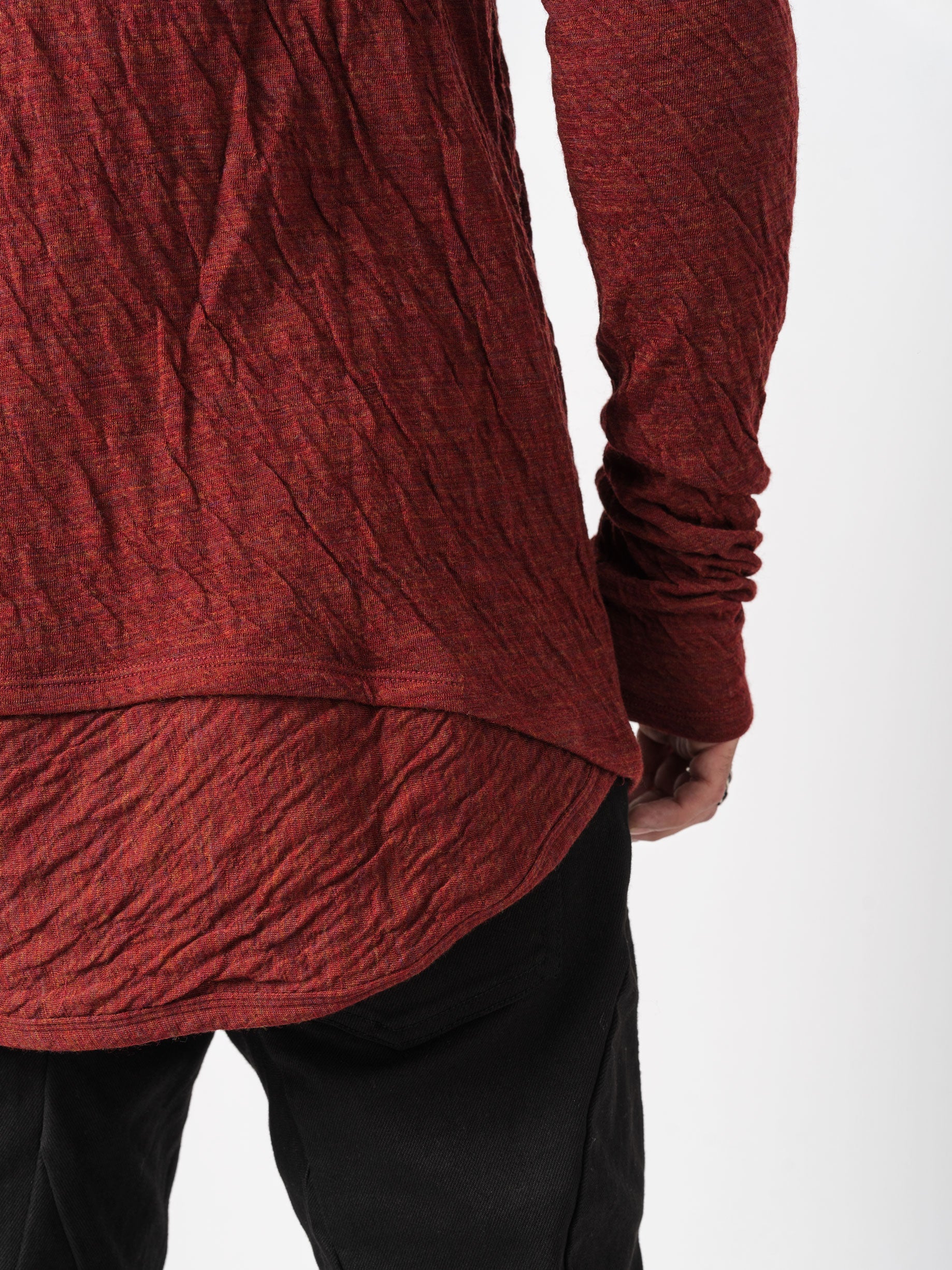 Double-Faced High-Neck Long Sleeve T-Shirt - INN7