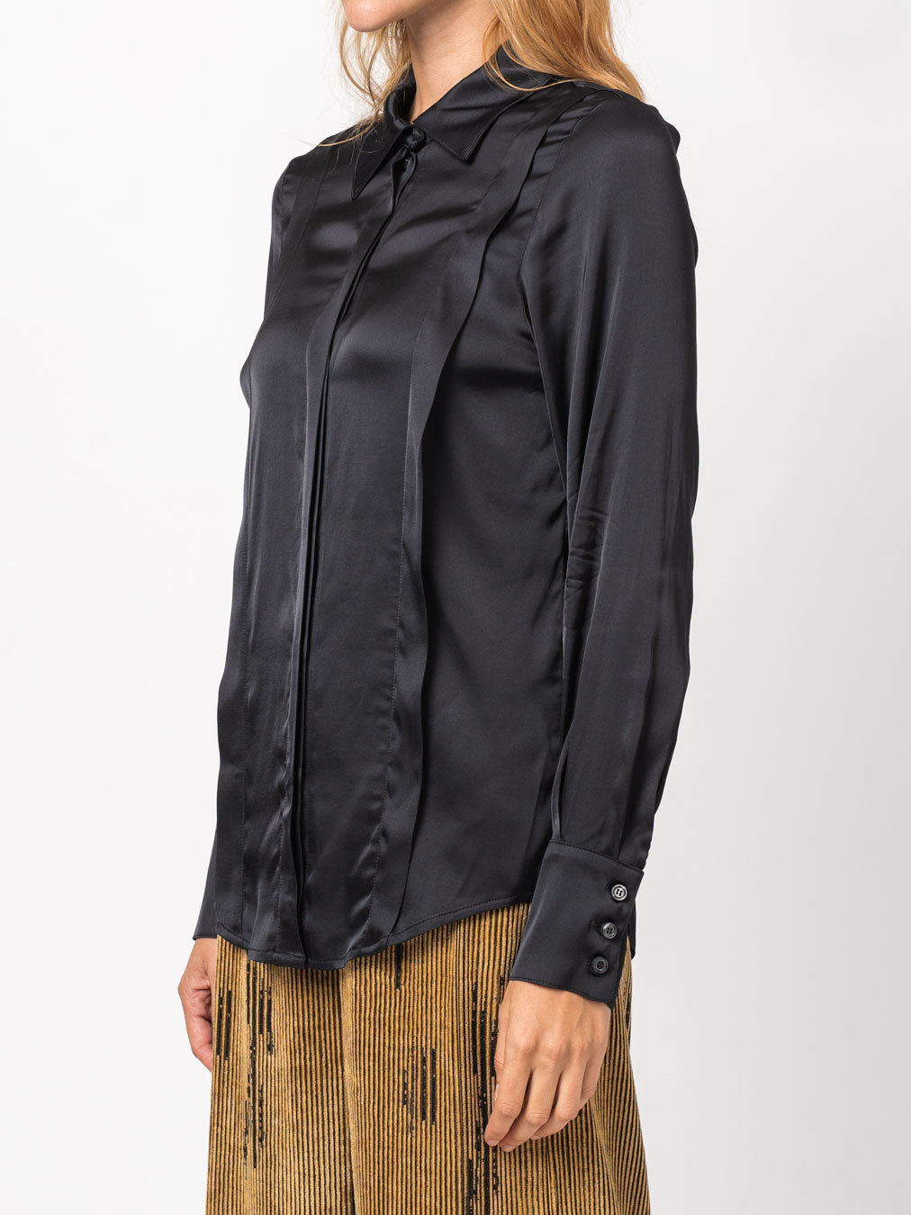 Collared Long-Sleeve Shirt with Tie Detail - INN7