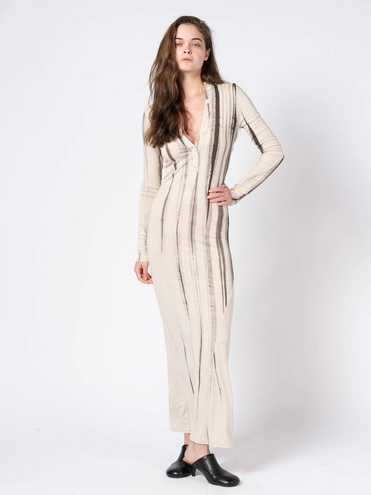 Long-Sleeve Tie-Dye Maxi Dress - INN7