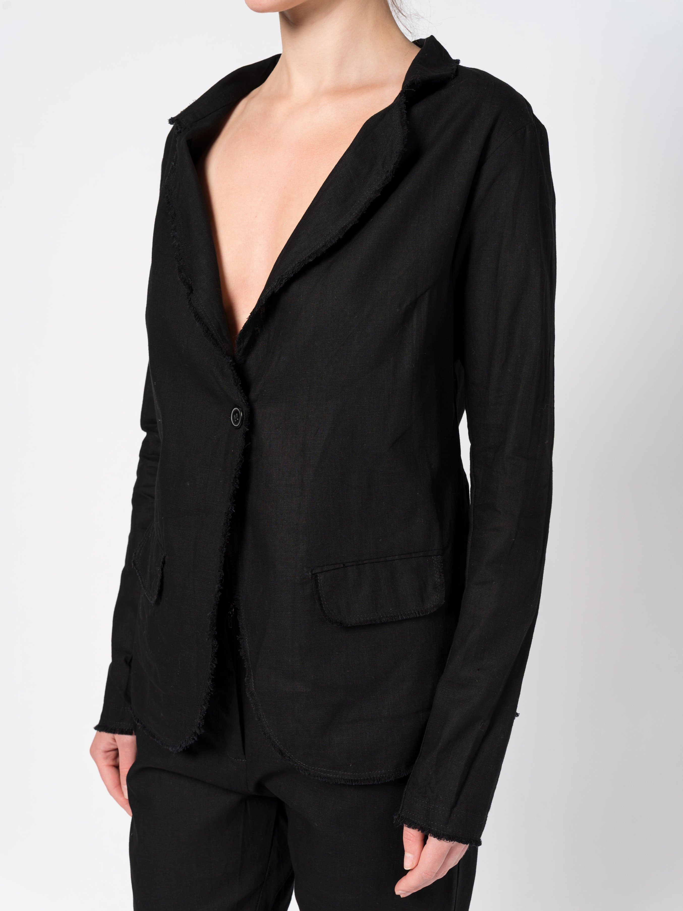 Frayed Linen Blazer - INN7