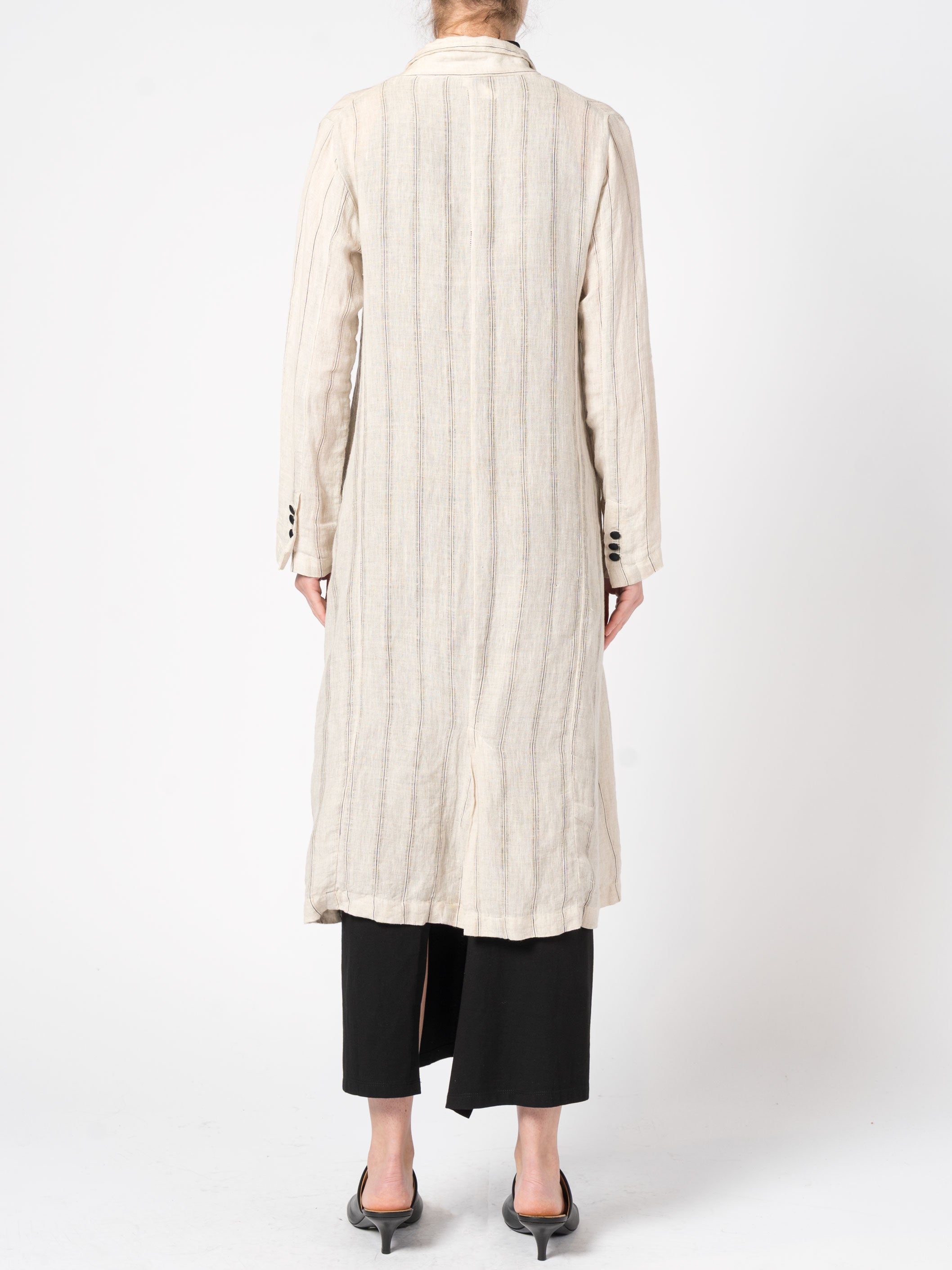 Striped Coat with Scarf - INN7