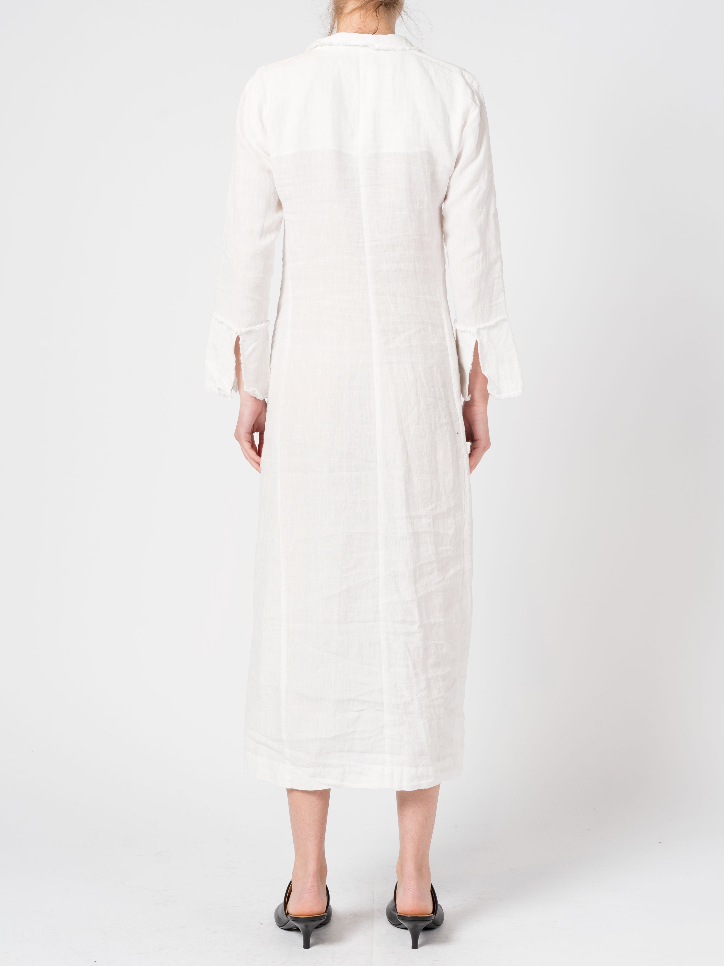 Linen Button-Down Long Dress