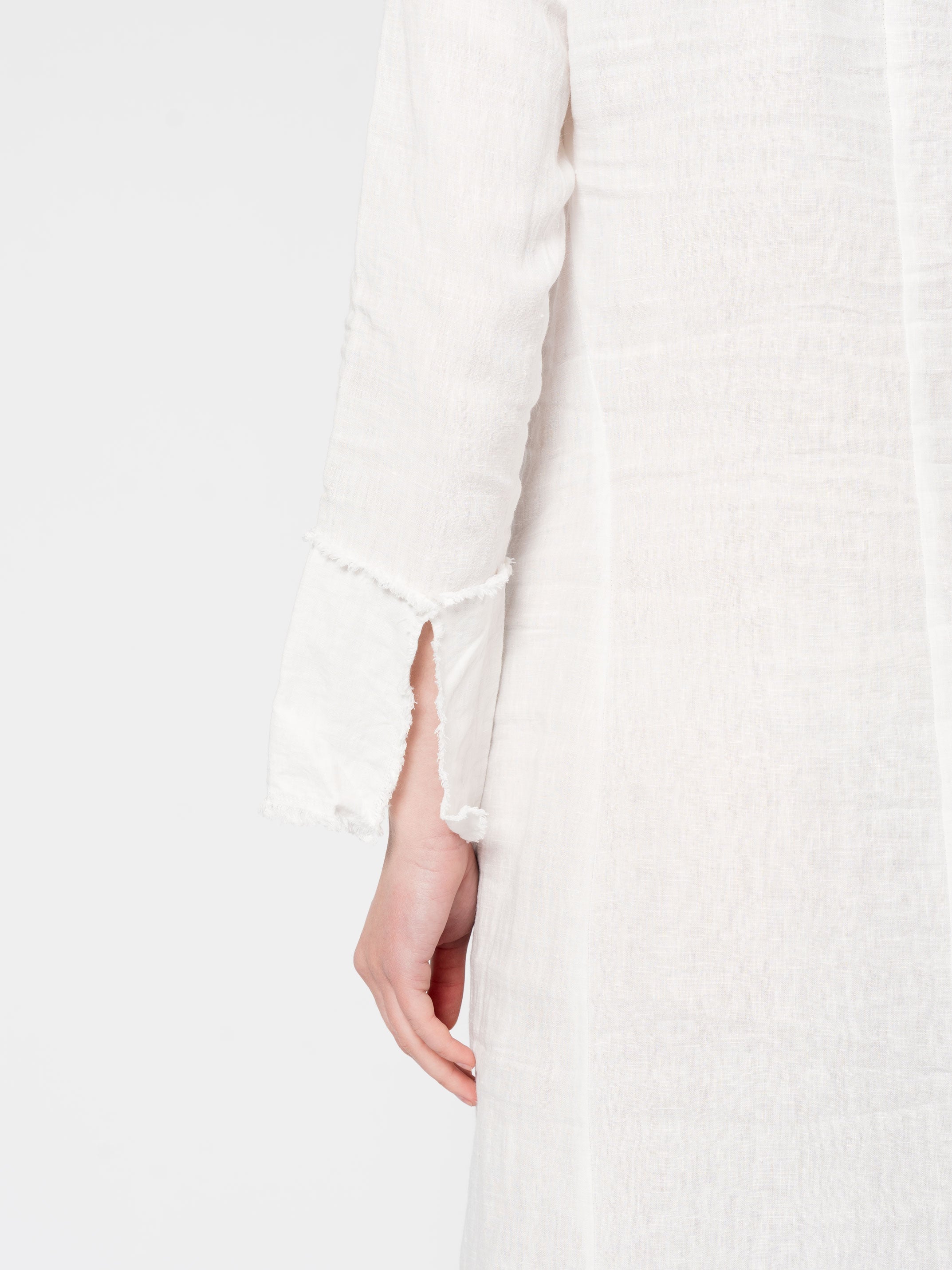 Linen Button-Down Long Dress