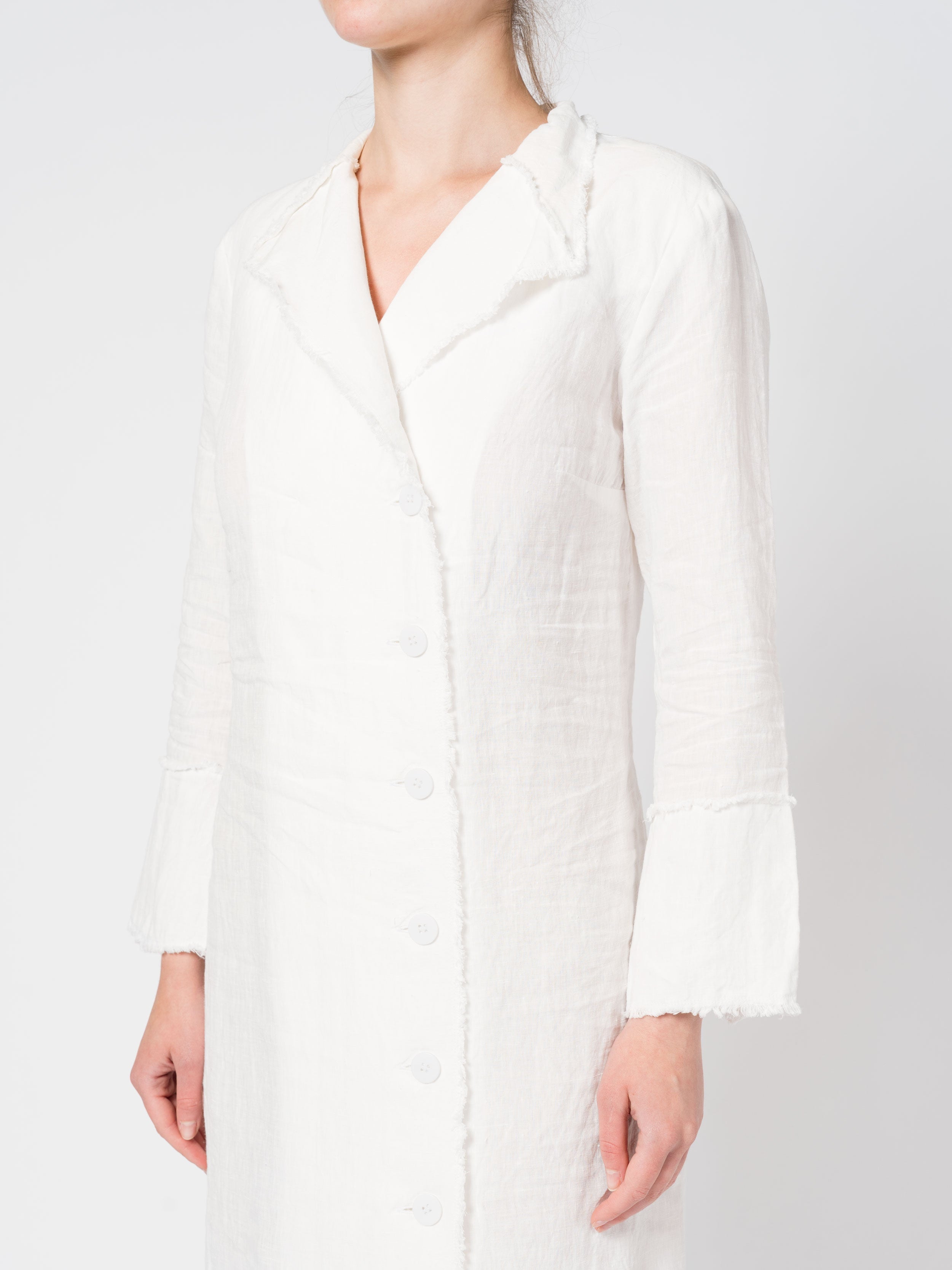 Linen Button-Down Long Dress