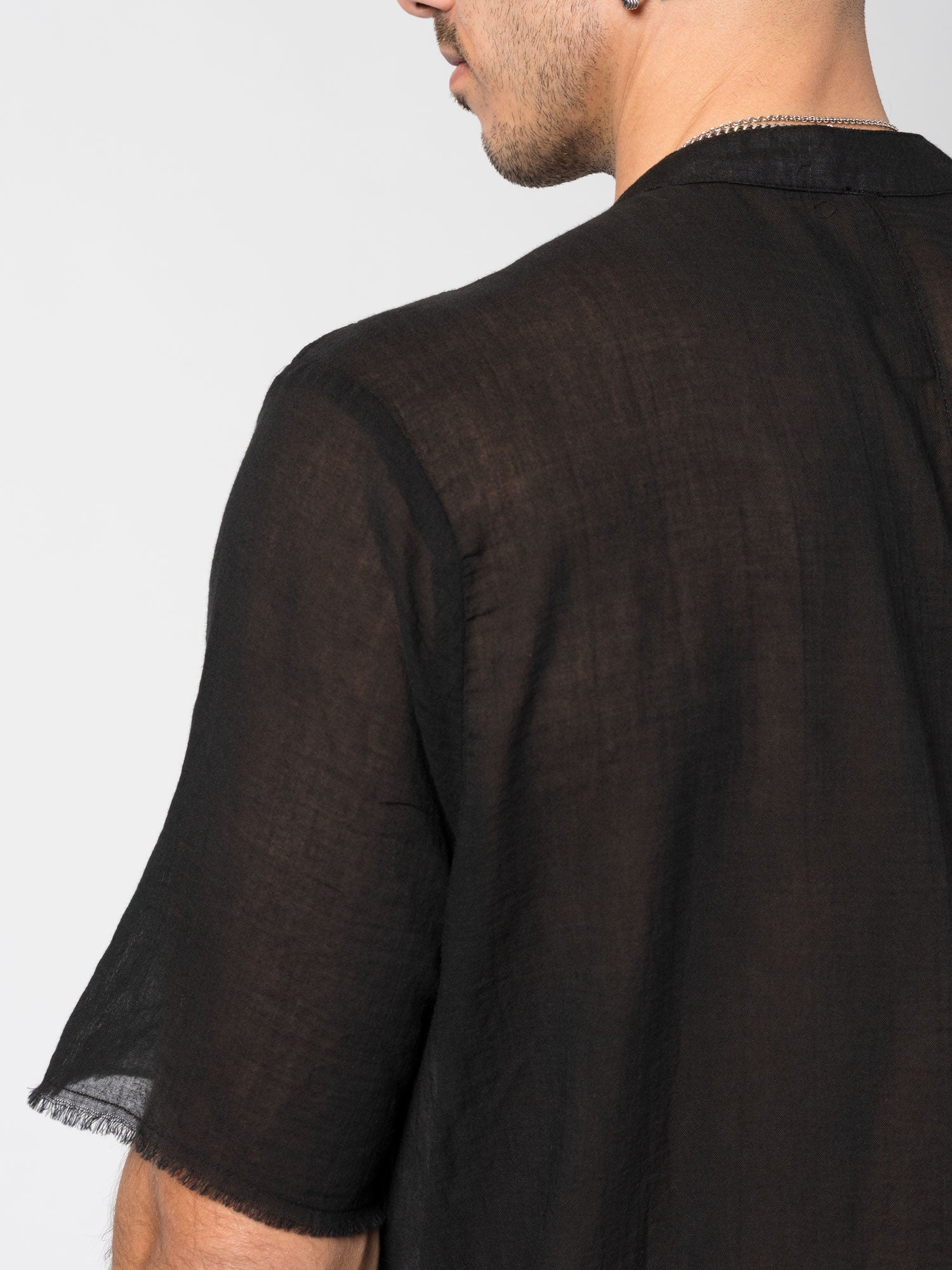 Sheer Cotton Short-Sleeve Shirt - INN7