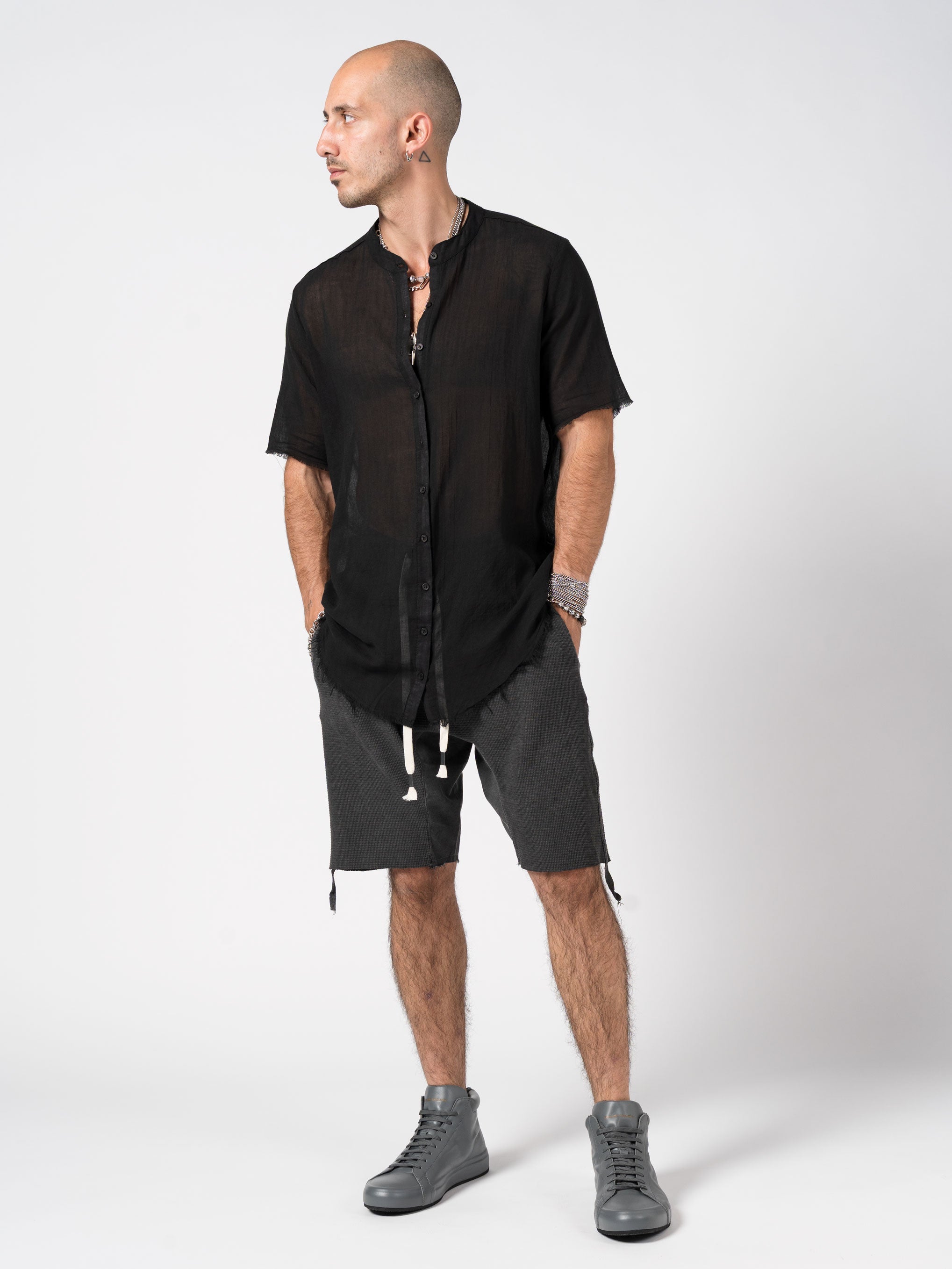 Textured Drop-Crotch Shorts - INN7