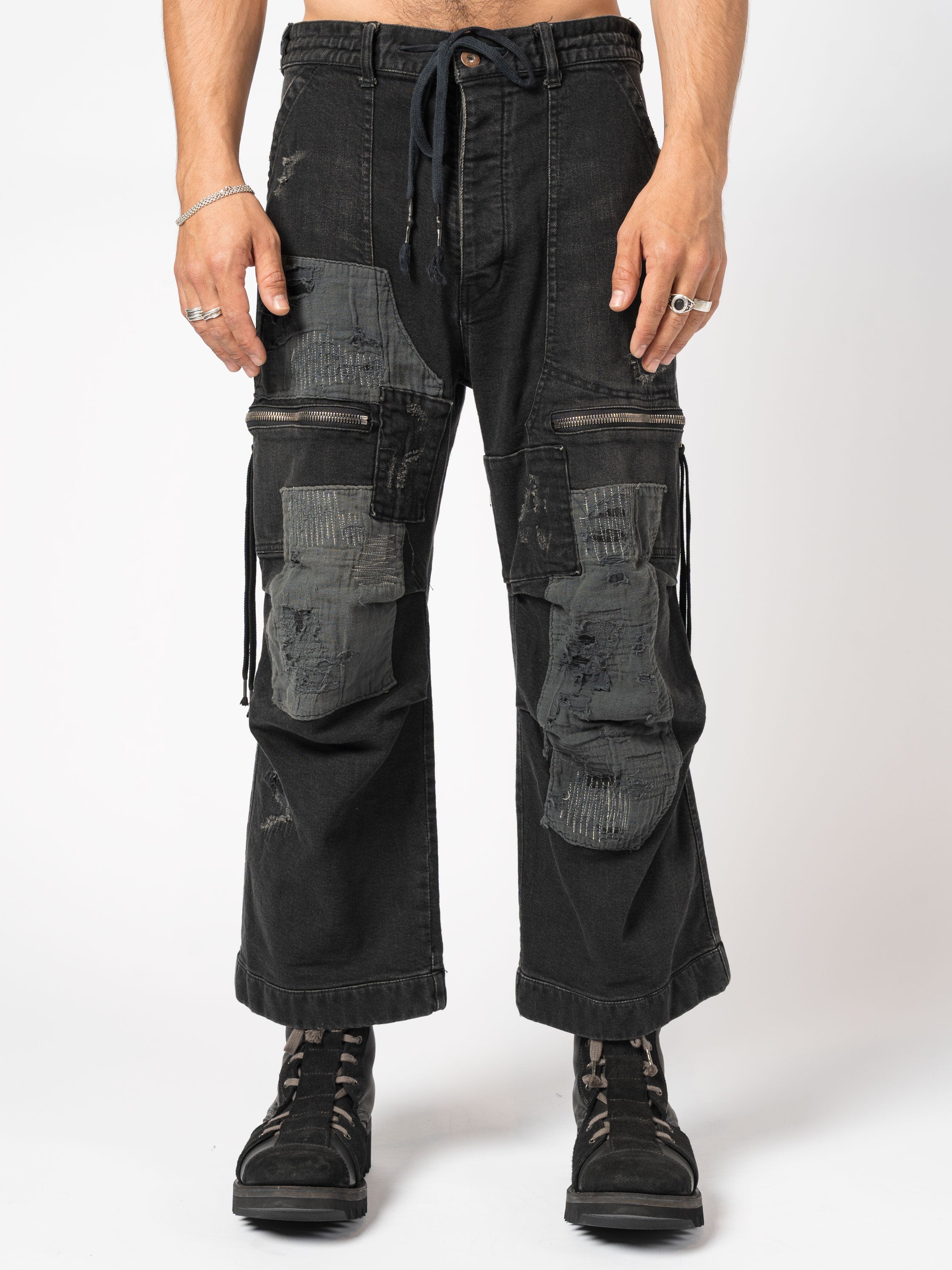 Patchwork Utility Denim Pants - INN7
