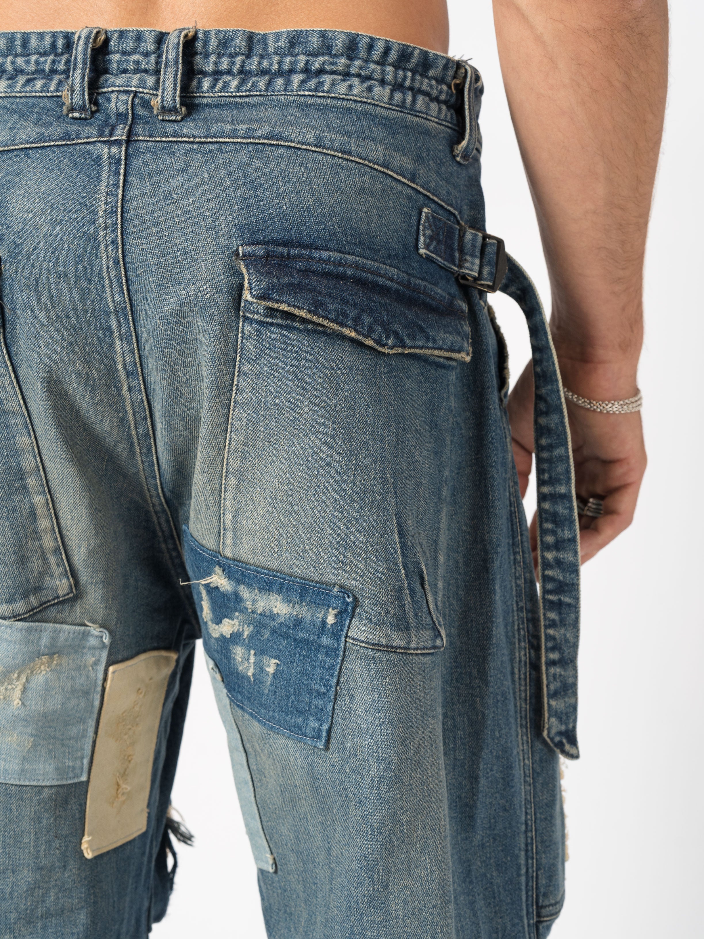 Patchwork Utility Denim Pants - INN7