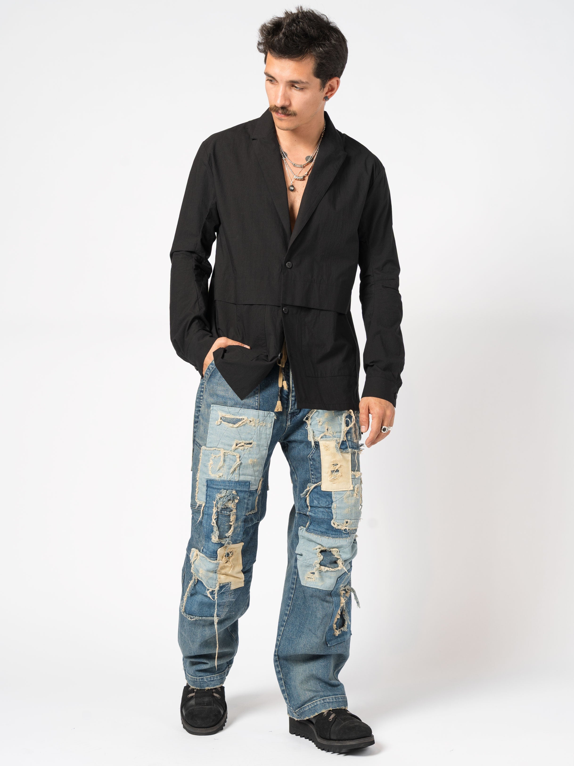 Patchwork Utility Denim Pants - INN7