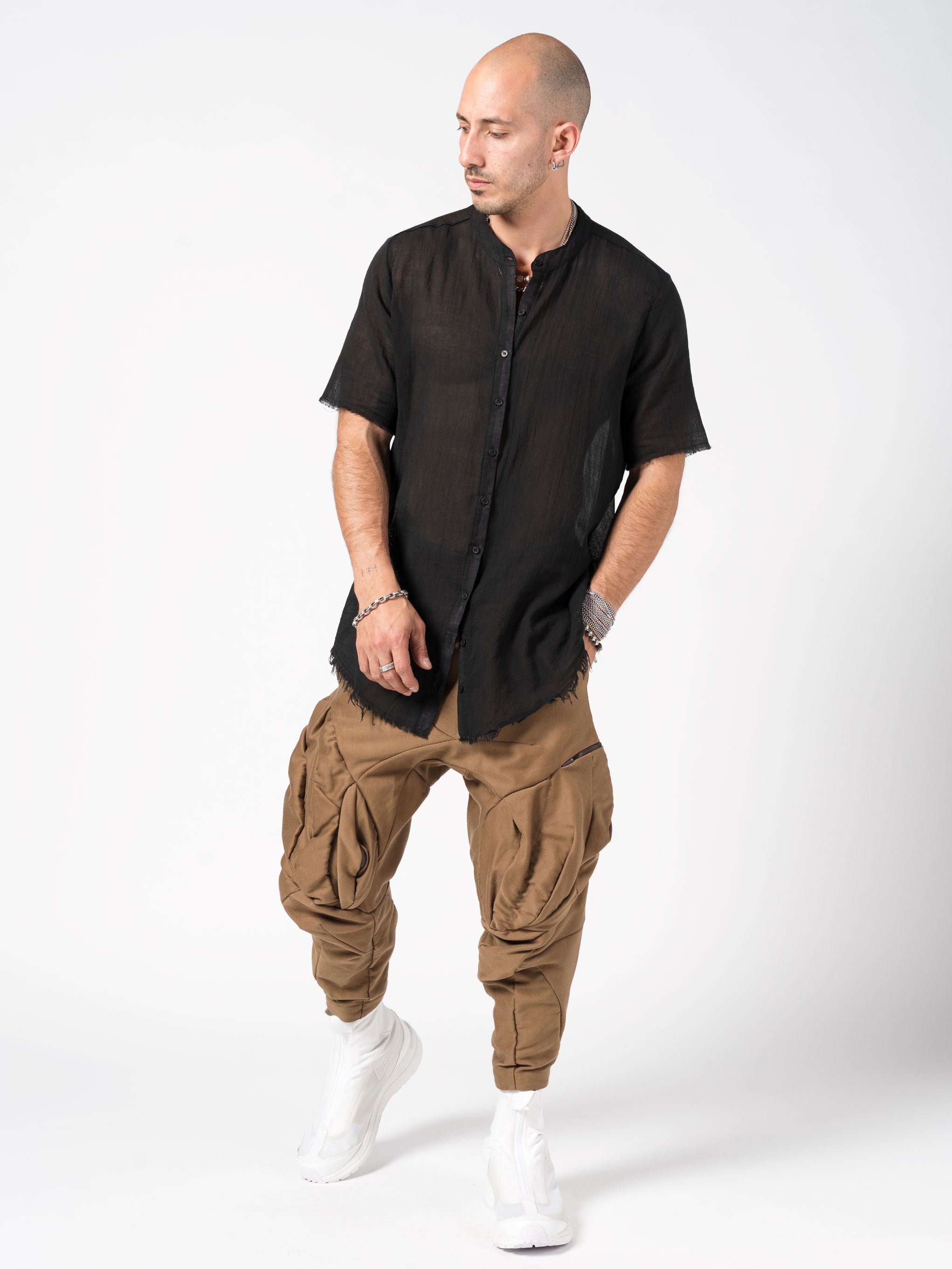 Sheer Cotton Short-Sleeve Shirt - INN7