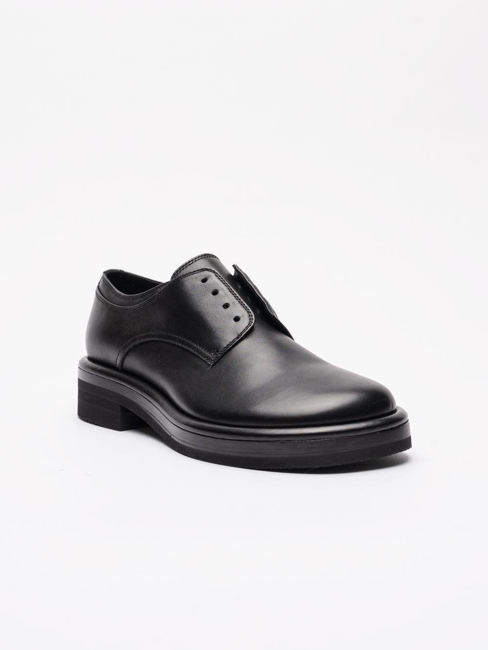 Black Leather Derby Shoes - INN7