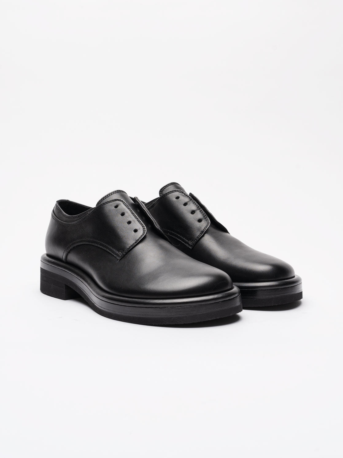 Black Leather Derby Shoes - INN7