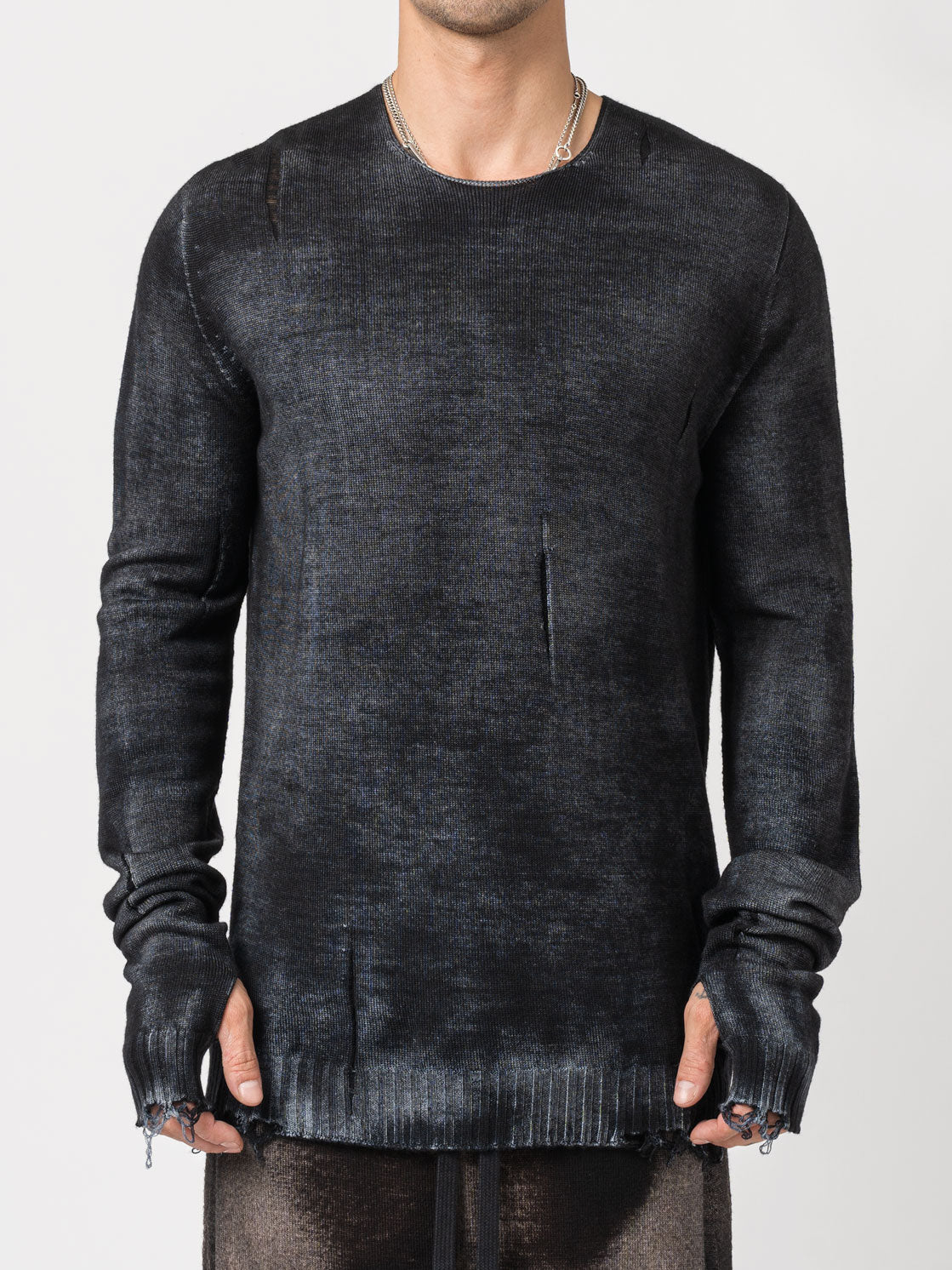 Distressed Medium Wool Sweater - INN7