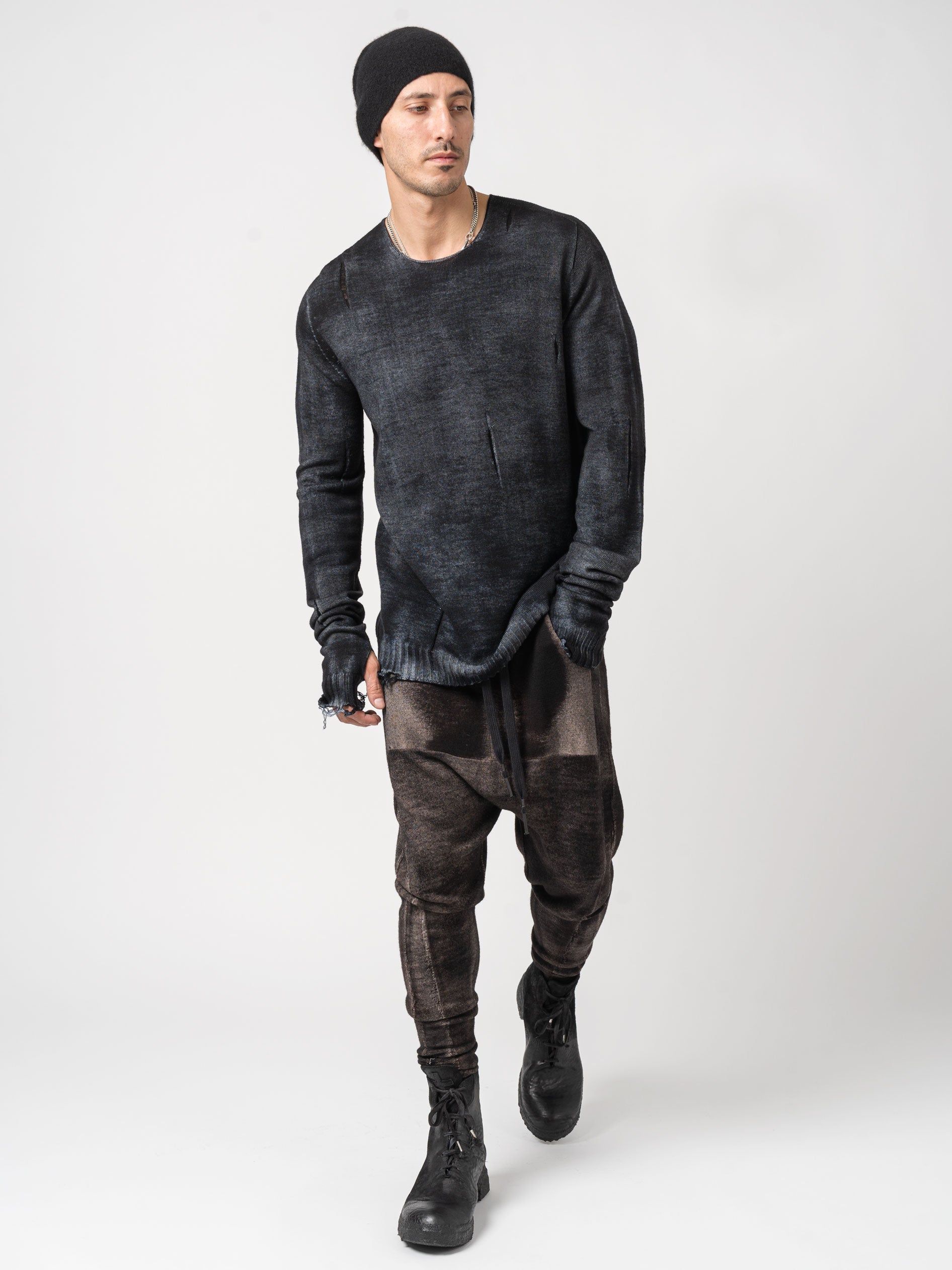 Distressed Medium Wool Sweater - INN7