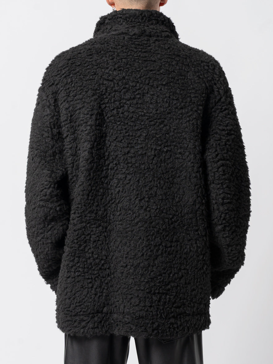Wool Blend Textured Coat