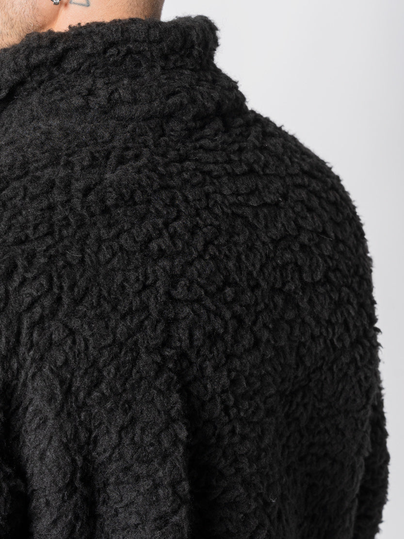 Wool Blend Textured Coat