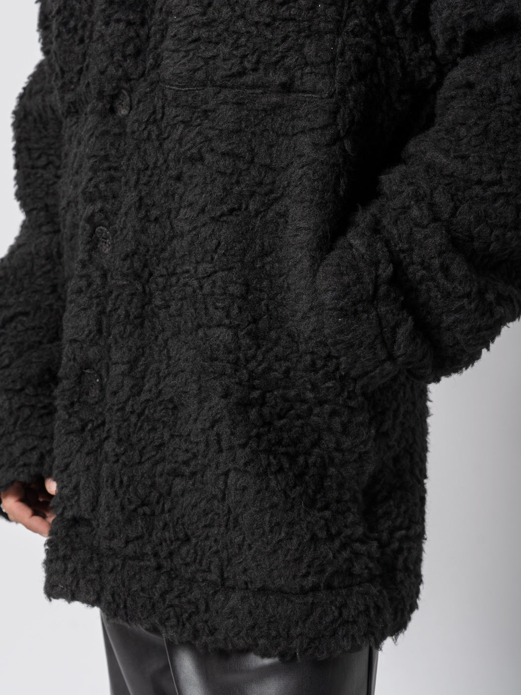 Wool Blend Textured Coat