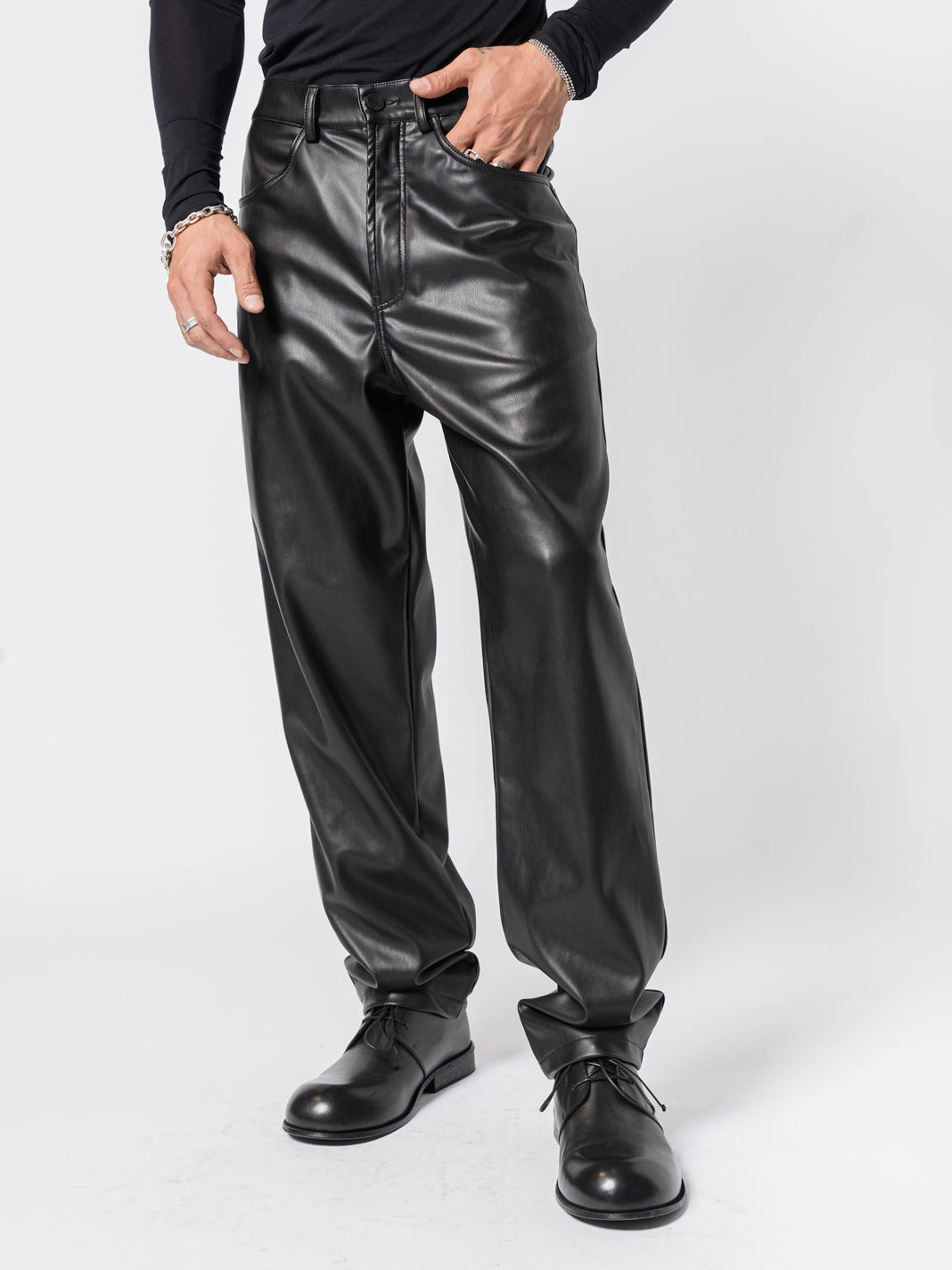 Faux Leather Trousers