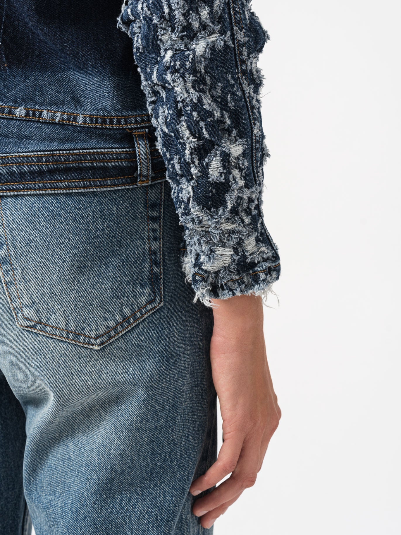 Washed Patchwork Denim Jacket - INN7